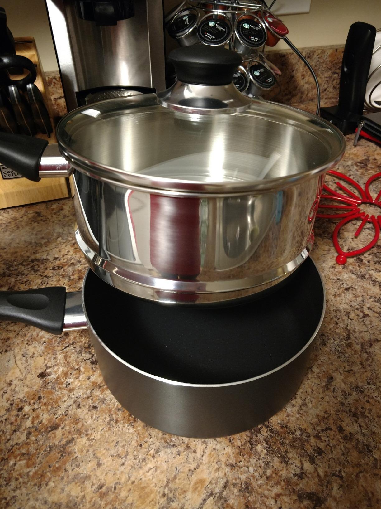 T-fal Specialty Nonstick Double Boiler 3 Quart Oven Safe 350F Cookware, Pots and Pans, Dishwasher Safe Silver/Black customer photo 1