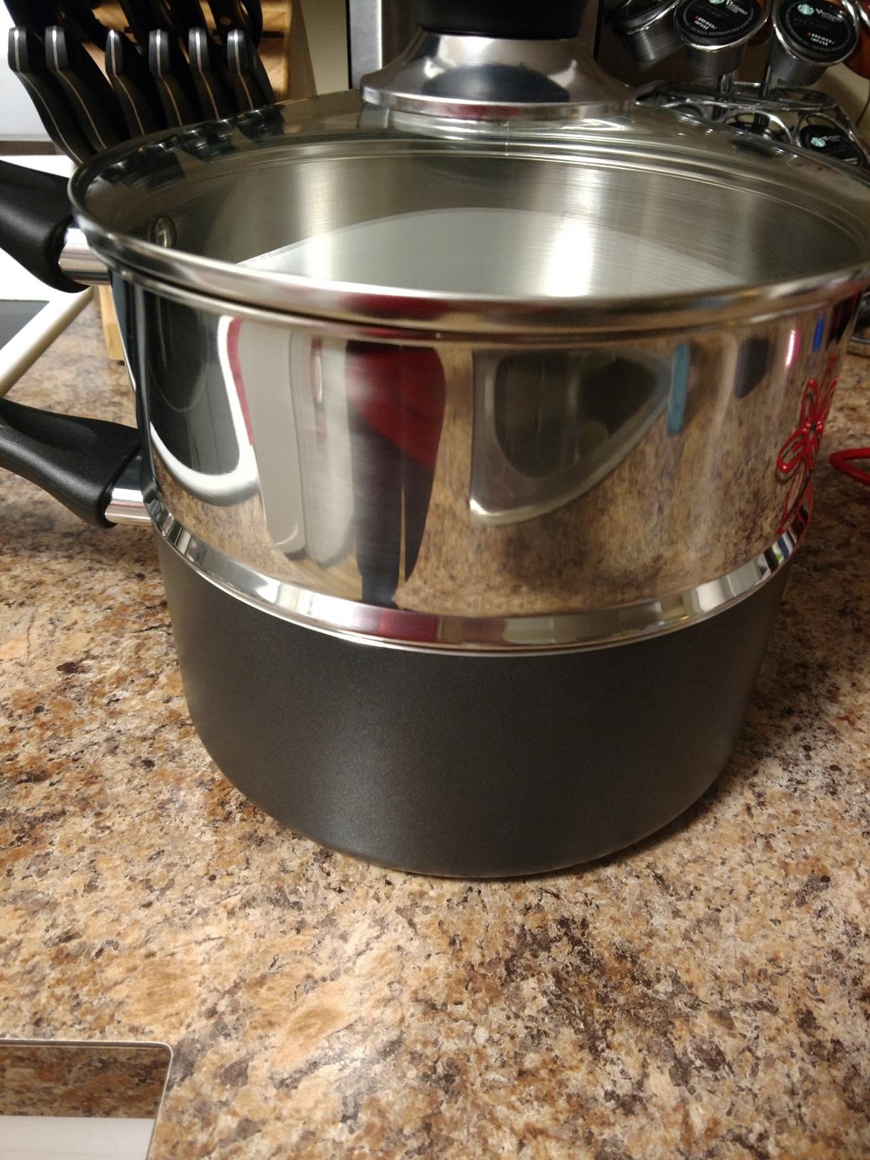 T-fal Specialty Nonstick Double Boiler 3 Quart Oven Safe 350F Cookware, Pots and Pans, Dishwasher Safe Silver/Black customer photo 2