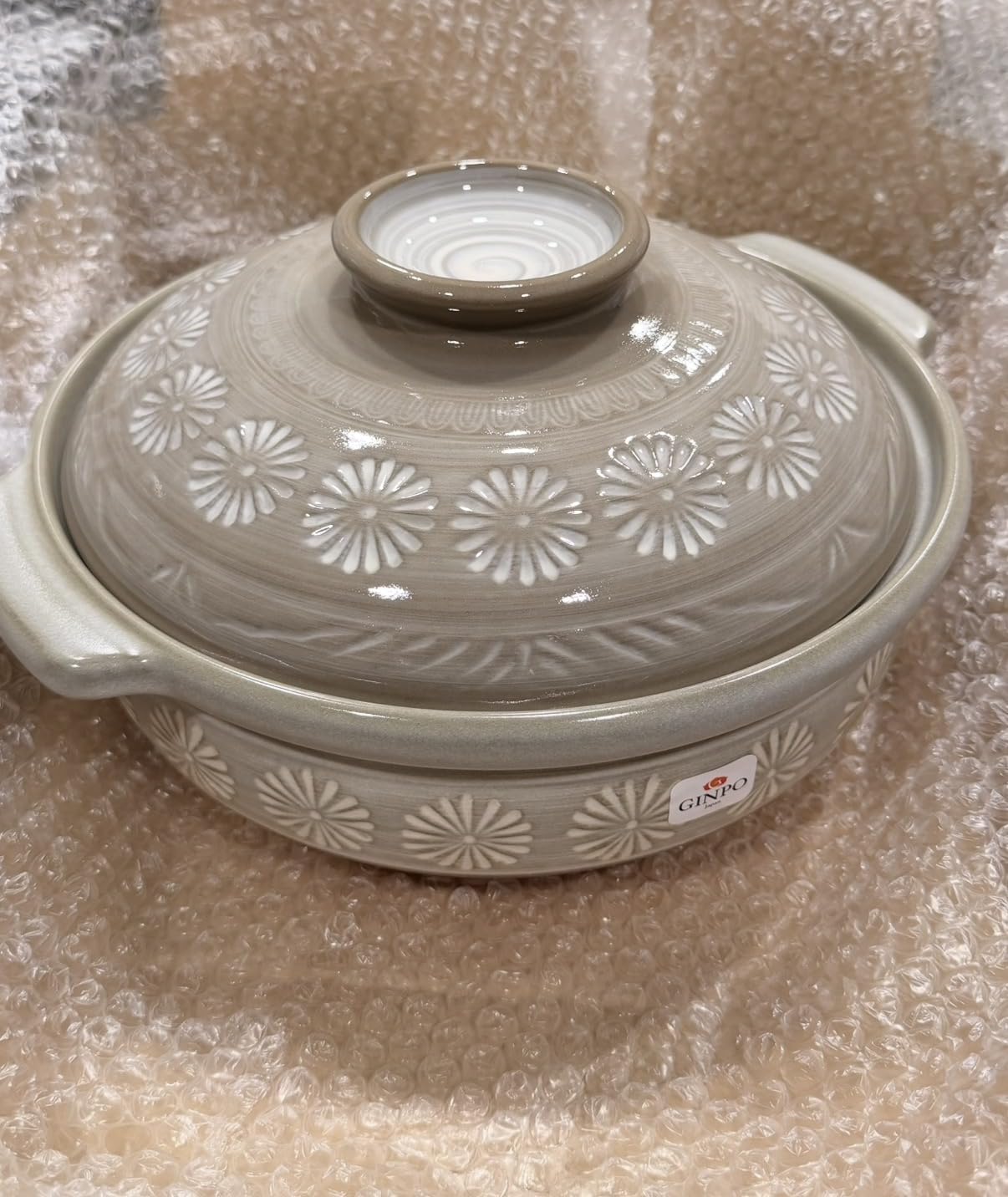 Banko Ware 52013 Ginpo Hanamishima Earthenware Pot (Deep Pot), No. 9, For 4-5 People customer photo 1
