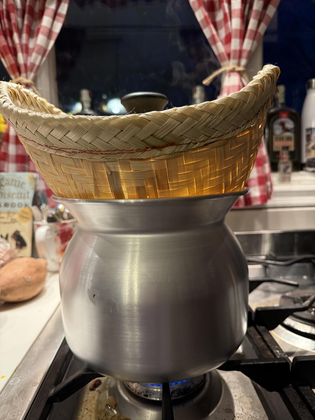 Thai Lao Sticky Rice Steamer Pot and Basket Cook Kitchen Cookware Tool customer photo 1