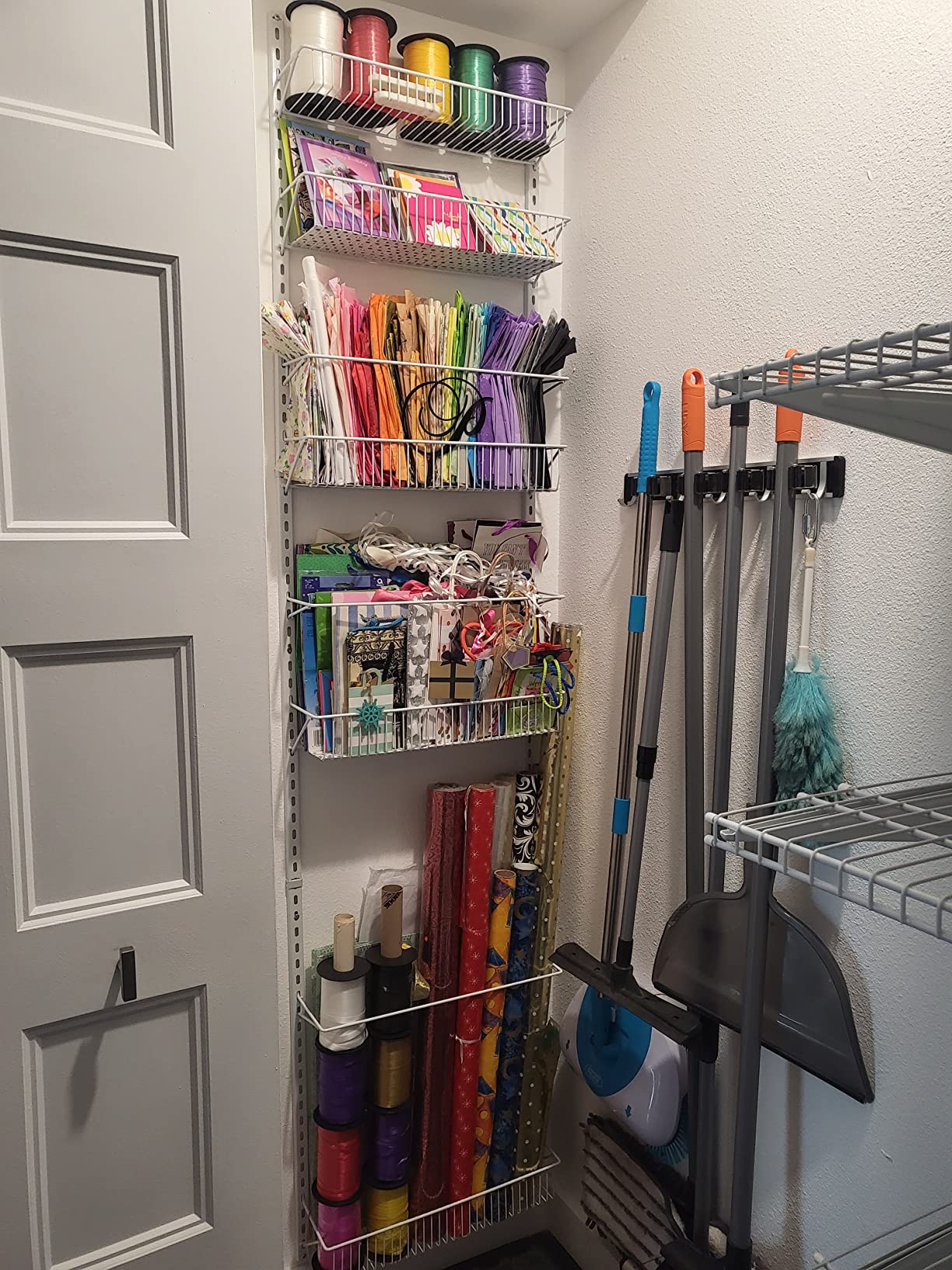 ClosetMaid Adjustable Organizer Rack with Baskets Wall or Over Door Mount, for Kitchen, Pantry, Utility Room, Closet, 12 in. W, White Finish customer photo 2
