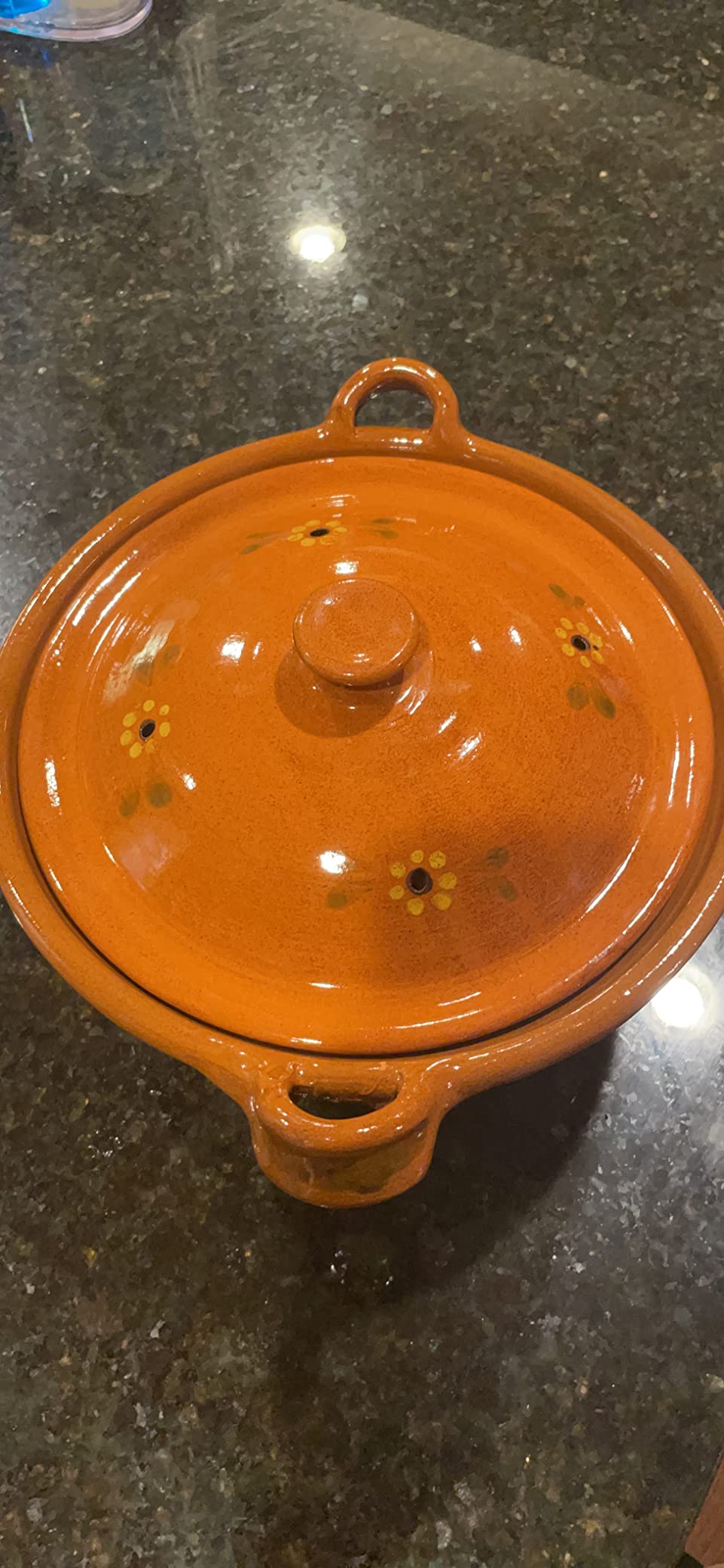 Ancient Cookware, Mexican Clay Lidded Cazuela Pot, Medium, Terracotta, 3.5 Quarts customer photo 2