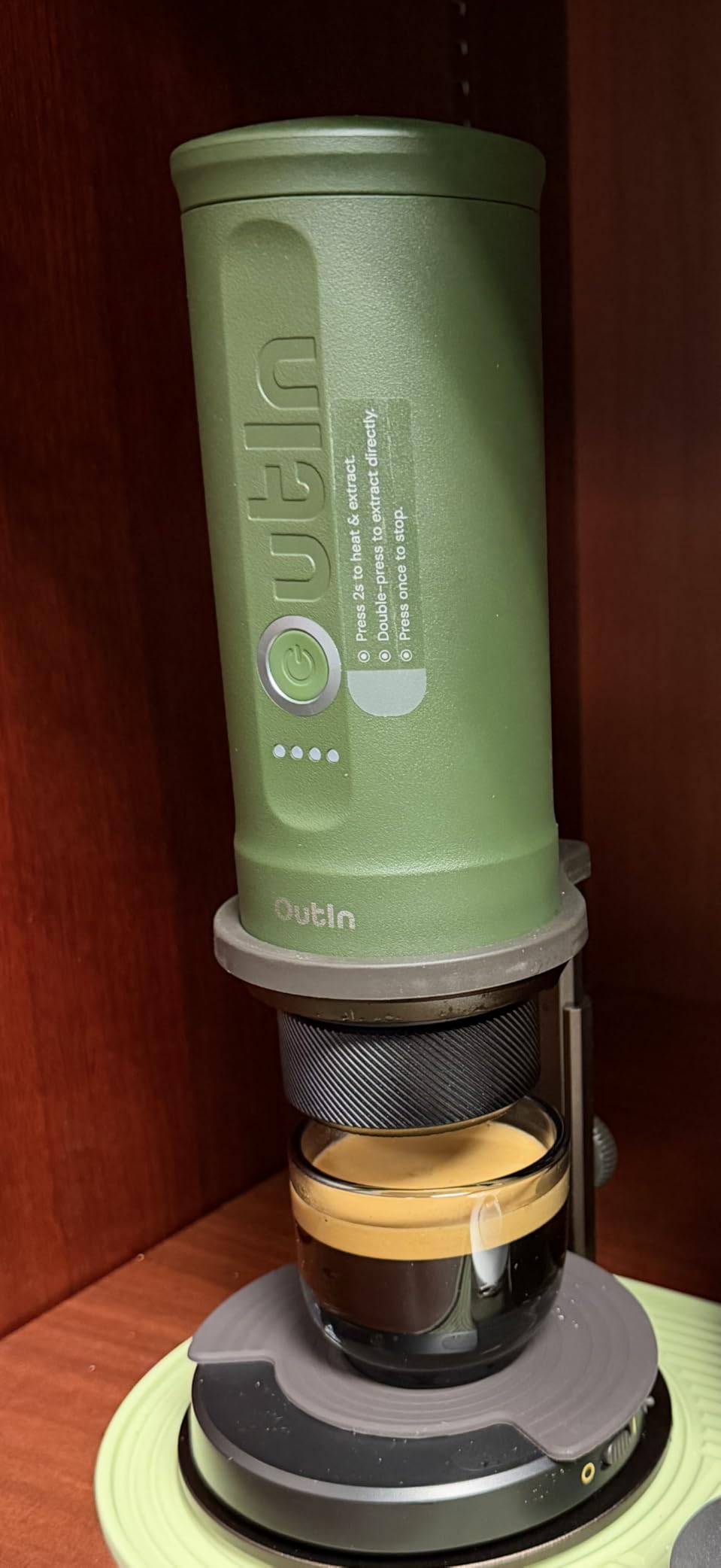 OutIn Detachable Universal Coffee Stand with Cork Pad,Portable Espresso Machine Stand,Pour Over Coffee Stand Easy to Carry customer photo 1