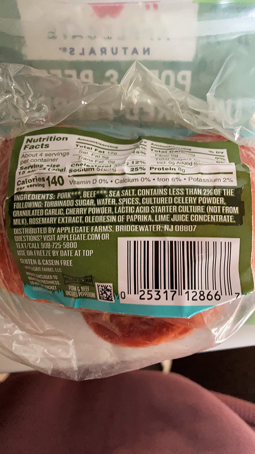 Applegate, Natural Uncured Pork & Beef Pepperoni, 4oz customer photo 2