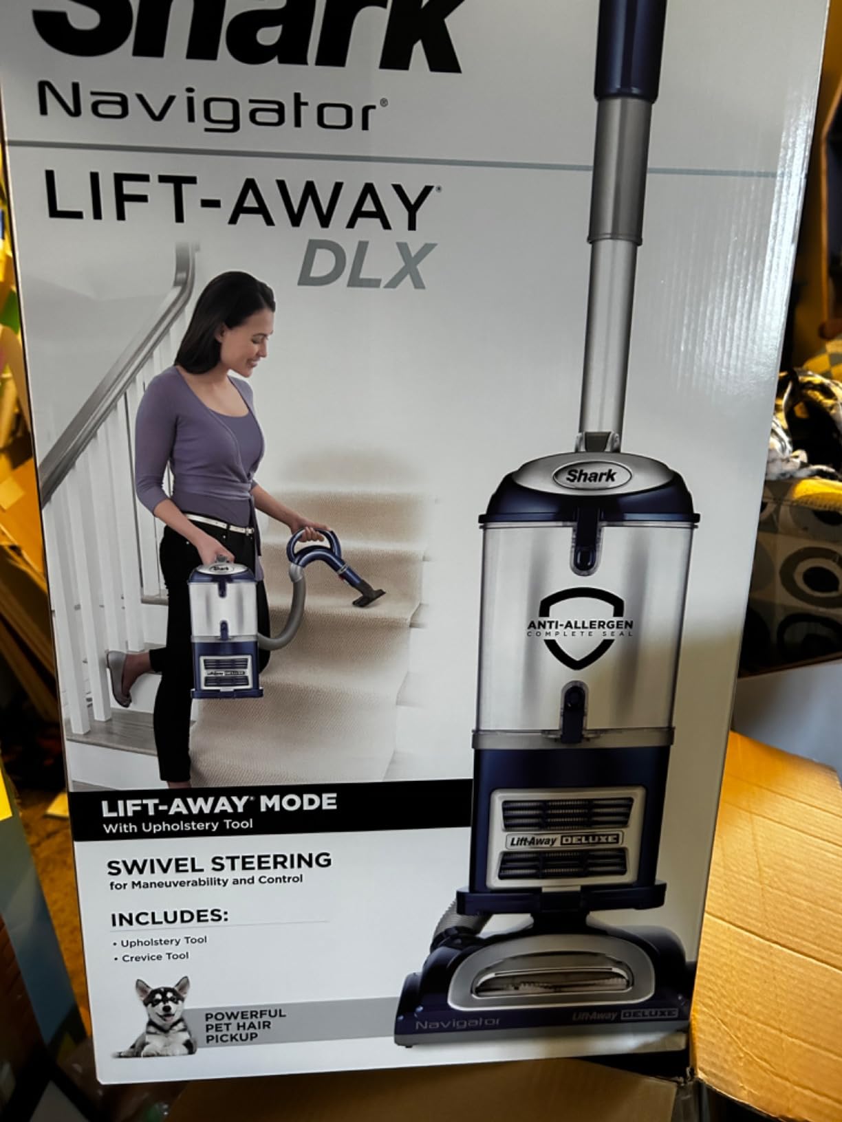 Shark Upright Vacuum, Navigator Lift-Away Deluxe with Large Dust Cup Capacity, HEPA Filter, Swivel Steering, Upholstery Tool & Crevice Tool, Blue, NV360 customer photo 2