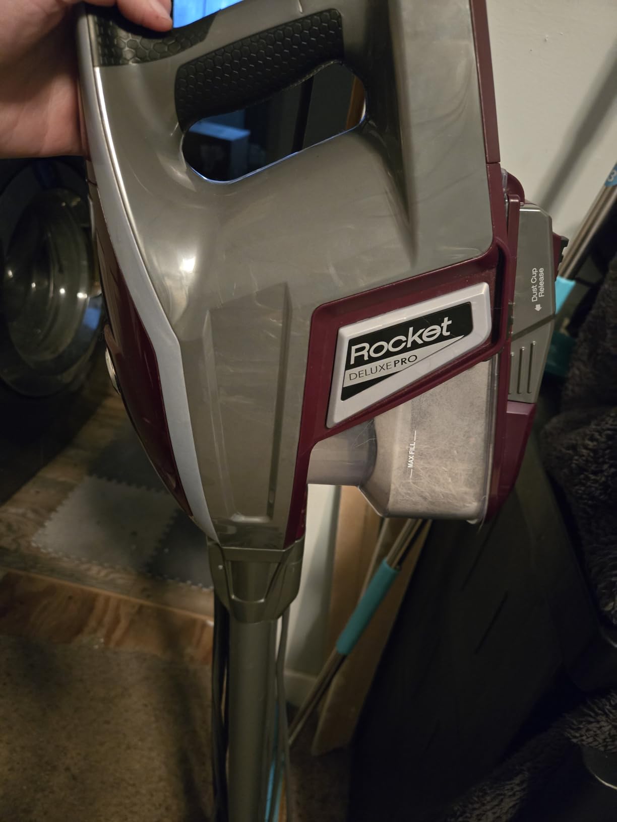 Shark HV322 Rocket Pet Plus Corded Stick Vacuum with LED Headlights, XL Dust Cup, Lightweight, Perfect for Pet Hair Pickup, Converts to a Hand Vacuum, with (2) Pet Attachments, Bordeaux/Silver customer photo 2