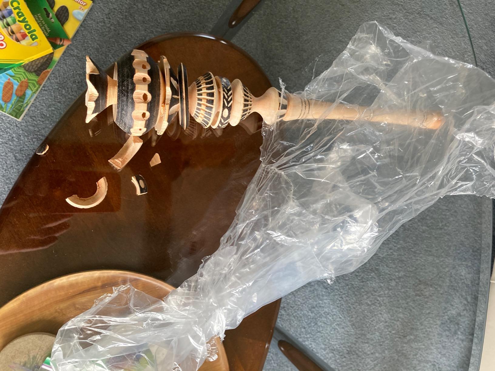 Authentic Artisanal Mexican Hernan Molinillo Hot Chocolate Frother made with sustainable wood Deluxe version 13 inches tall Molinillo mexicano para chocolate hecho con madera de bosques sustentables customer photo 1