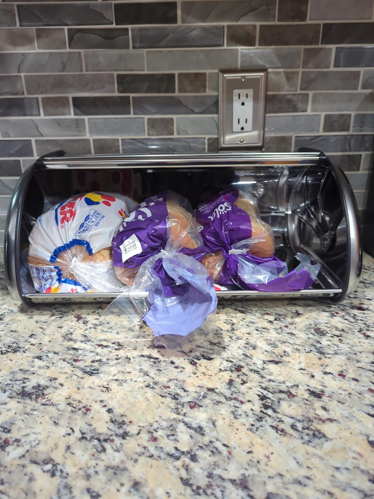 HOME IT Stainless Steel Bread Box for kitchen, bread bin, bread storage Bread holder 16.5x10x8 customer photo 1