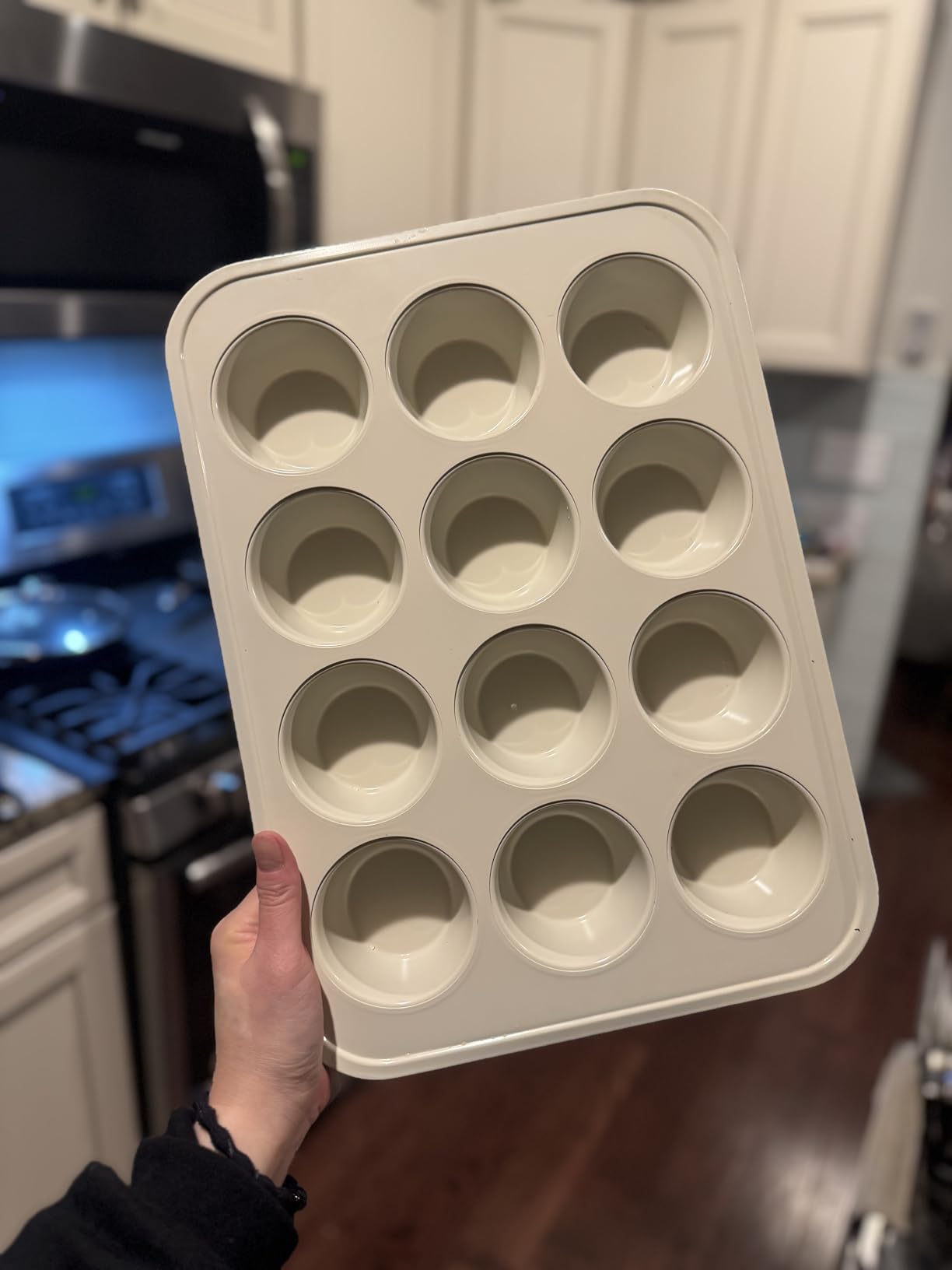 GreenLife 12-Cup Muffin Pan, PFAS-Free Healthy Nonstick Baking Tray, 11.4