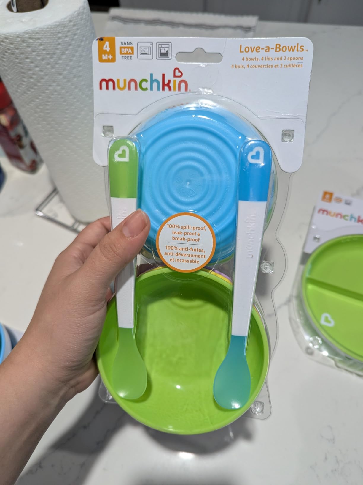 Munchkin Love-a-Bowls 10 Piece Baby Feeding Set, Includes Bowls with Lids and Spoons, Multicolor customer photo 1