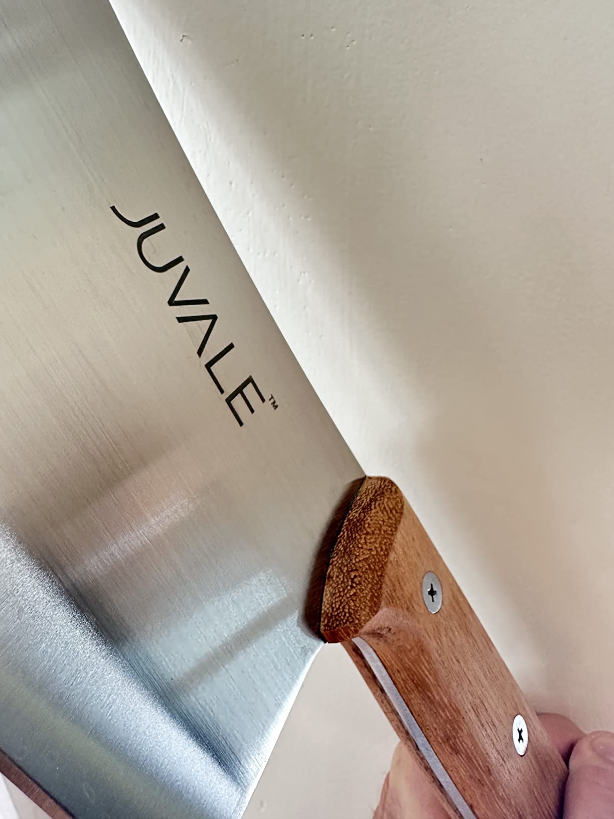 Juvale Meat Cleaver - 8-Inch Stainless Steel Blade, Wood Handle - Heavy-Duty Butcher Knife & Bone Cleaver for Beef Brisket, Meat Cutting & Chopping - Chopping Knife customer photo 1