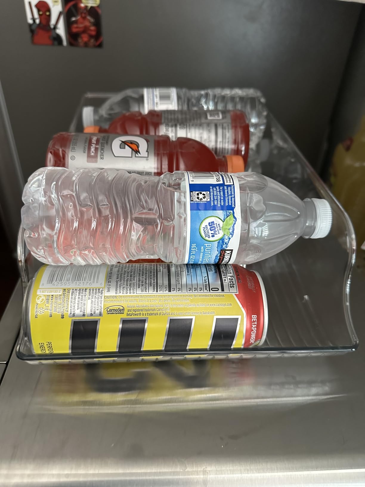 iDesign Plastic Water Bottle Organizer for Fridge, Bottle Holder for Kitchen and Pantry, Clear, 2-Pack customer photo 2