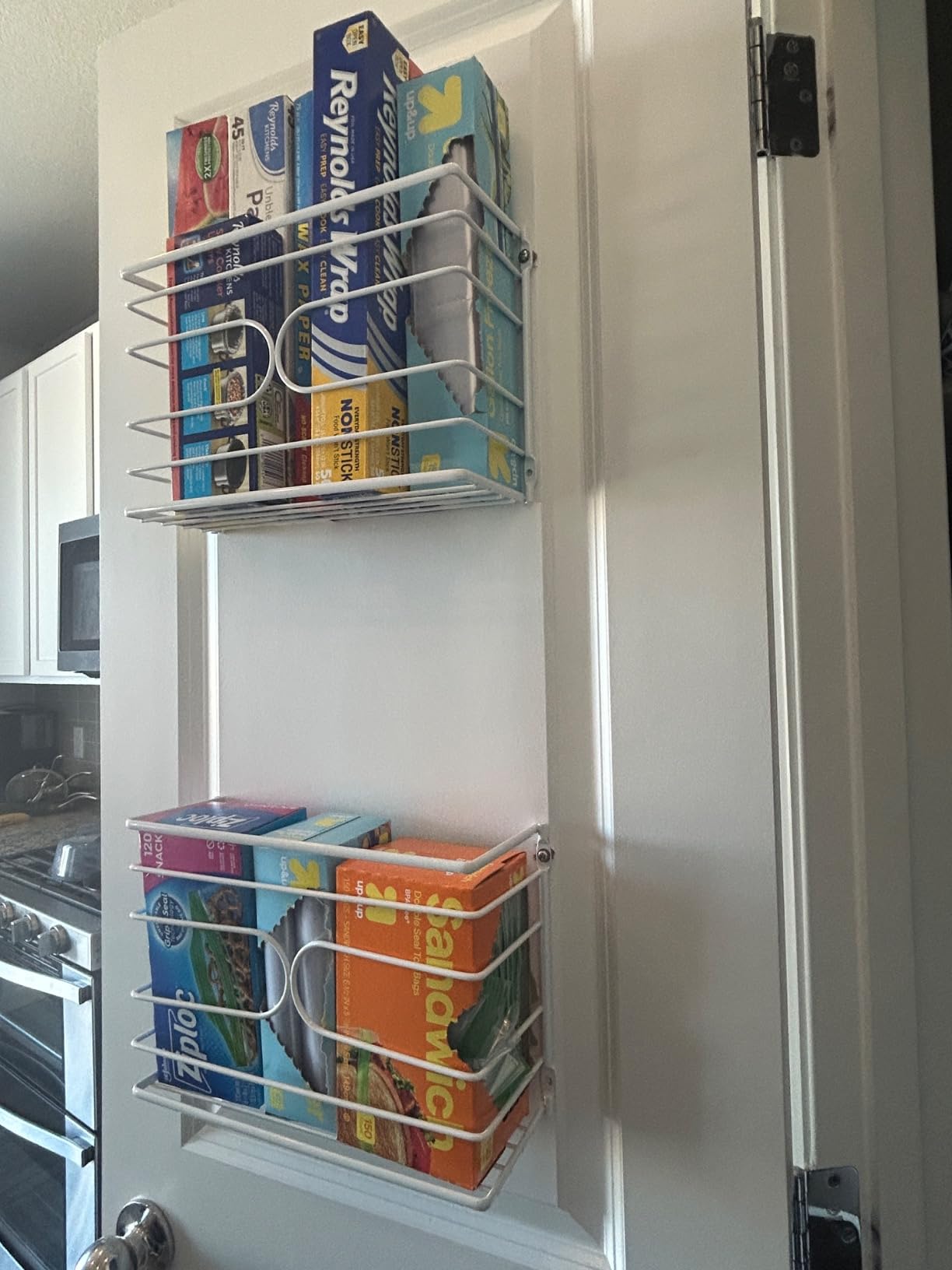 Deco Brothers Wall Mount Kitchen Wrap Organizer Rack, White customer photo 1