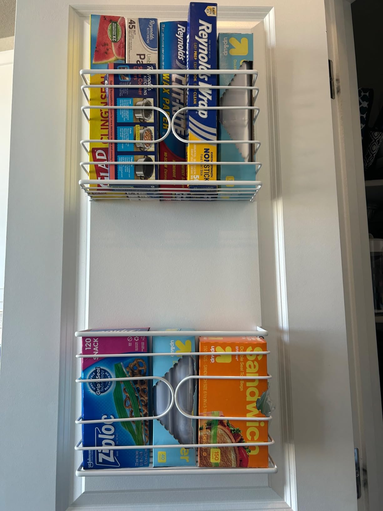 Deco Brothers Wall Mount Kitchen Wrap Organizer Rack, White customer photo 2