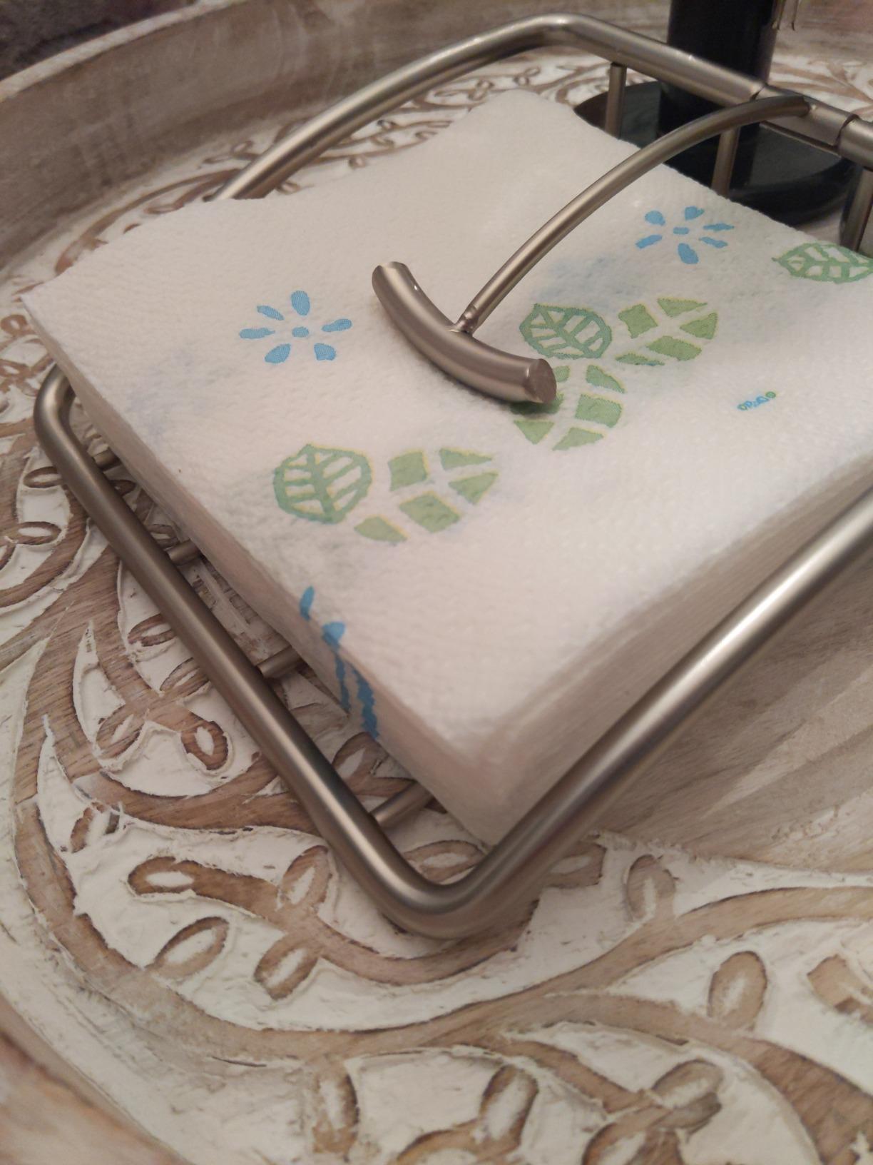 Spectrum Euro Napkin Holder for Table Kitchen Organizer for Counter Dining Room Table, Modern Sturdy Metal Flat Napkin Dispenser with Weighted Tension Arm Home for Paper Cocktail Napkin, Satin Nickel customer photo 2