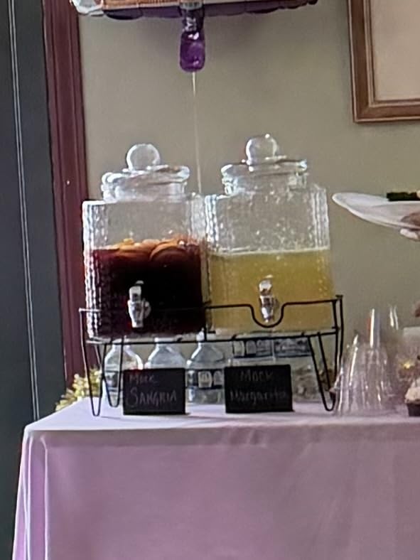 Style Setter Glass Beverage Dispenser with Stand (Set of 2), 1.5 Gallon Glass Drink Dispenser with Stand & Spigot, Party Drink Dispenser for Lemonade, Punch, Water, Juice Dispensers for Parties customer photo 1