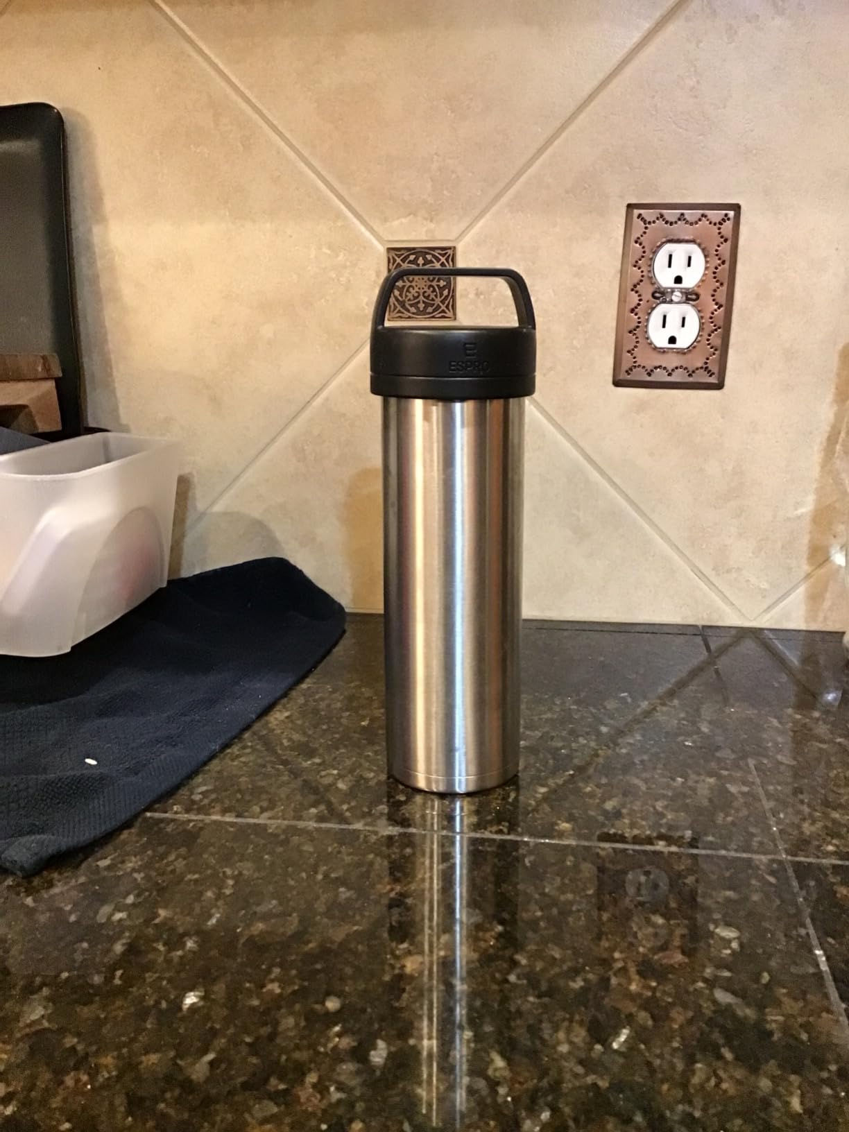 ESPRO P0 Ultralight French Press Coffee Maker for Travel, Vacuum Insulated Stainless Steel, 16 Ounces, Matte Meteorite Black customer photo 1