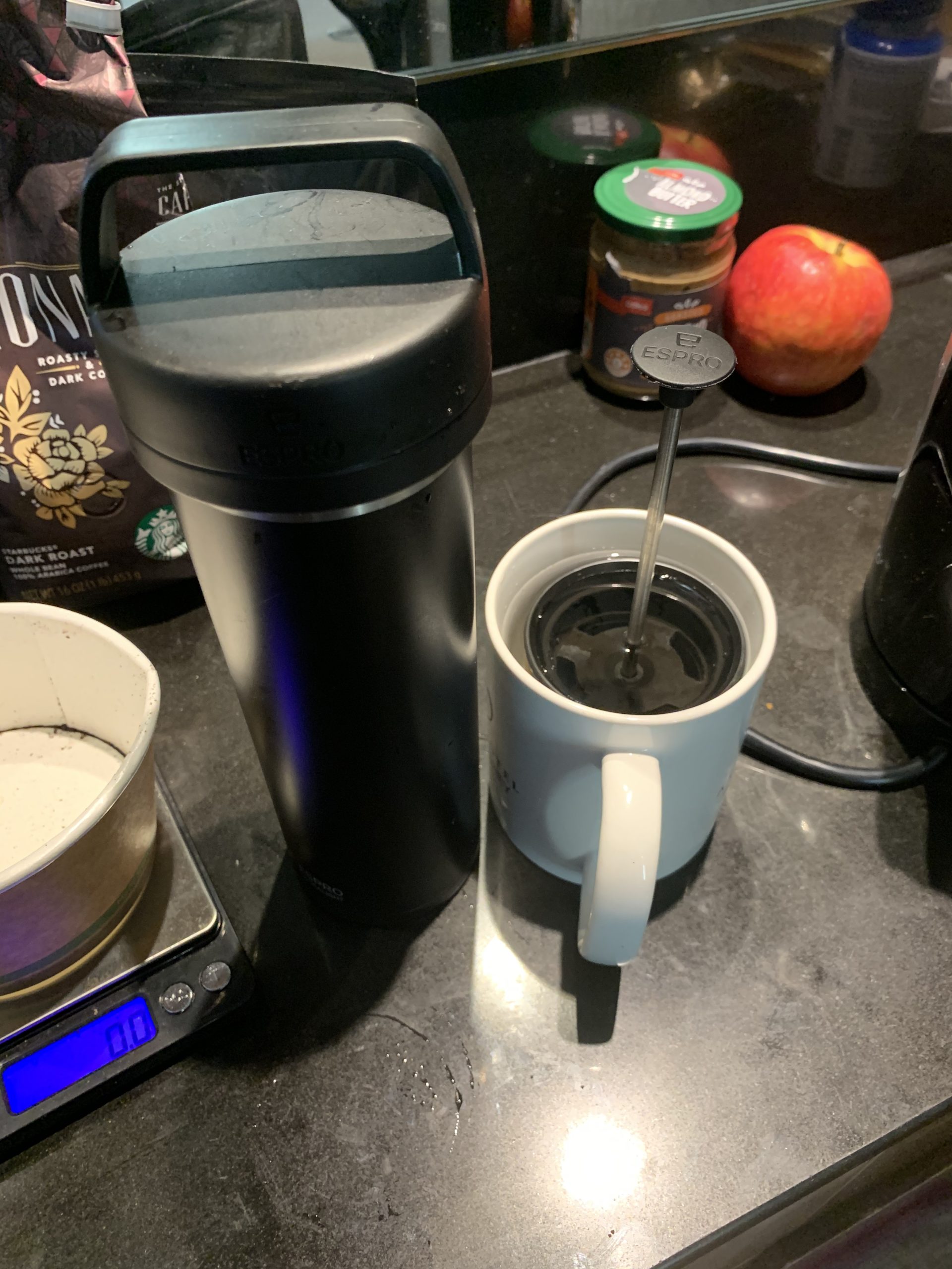 ESPRO P0 Ultralight French Press Coffee Maker for Travel, Vacuum Insulated Stainless Steel, 16 Ounces, Matte Meteorite Black customer photo 2