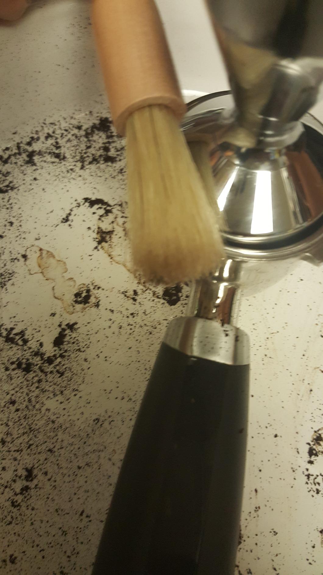 Coffee Grinder Cleaning Brush, Wood Handle & Natural Bristles Wood Dusting Espresso Brush Accessories for Bean Grain Coffee Tool Barista Home Kitchen customer photo 1