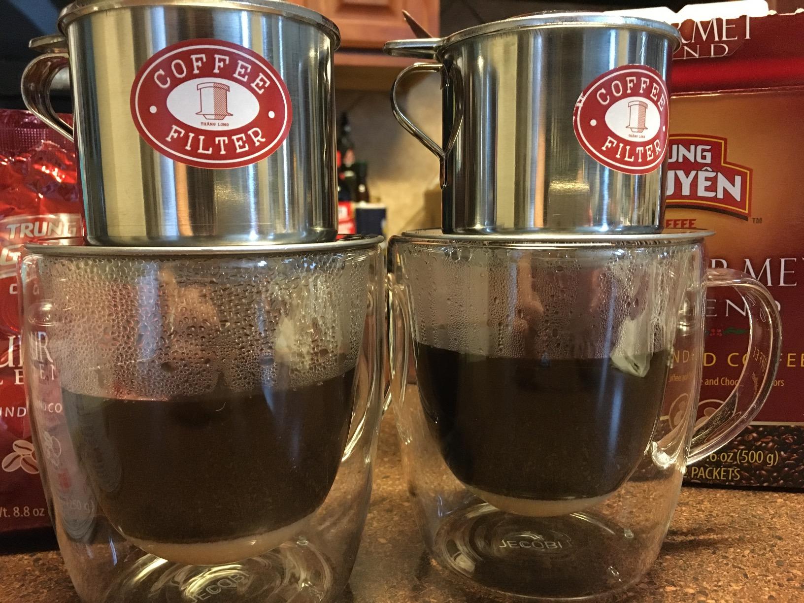 Vietnamese Coffee Phin Filter Set. This kit works well with Trung Nguyen ground Coffee beans. Sizes S to XL in 1, or 2 pack. Screw Down Insert (1, Small (6 oz)) customer photo 2