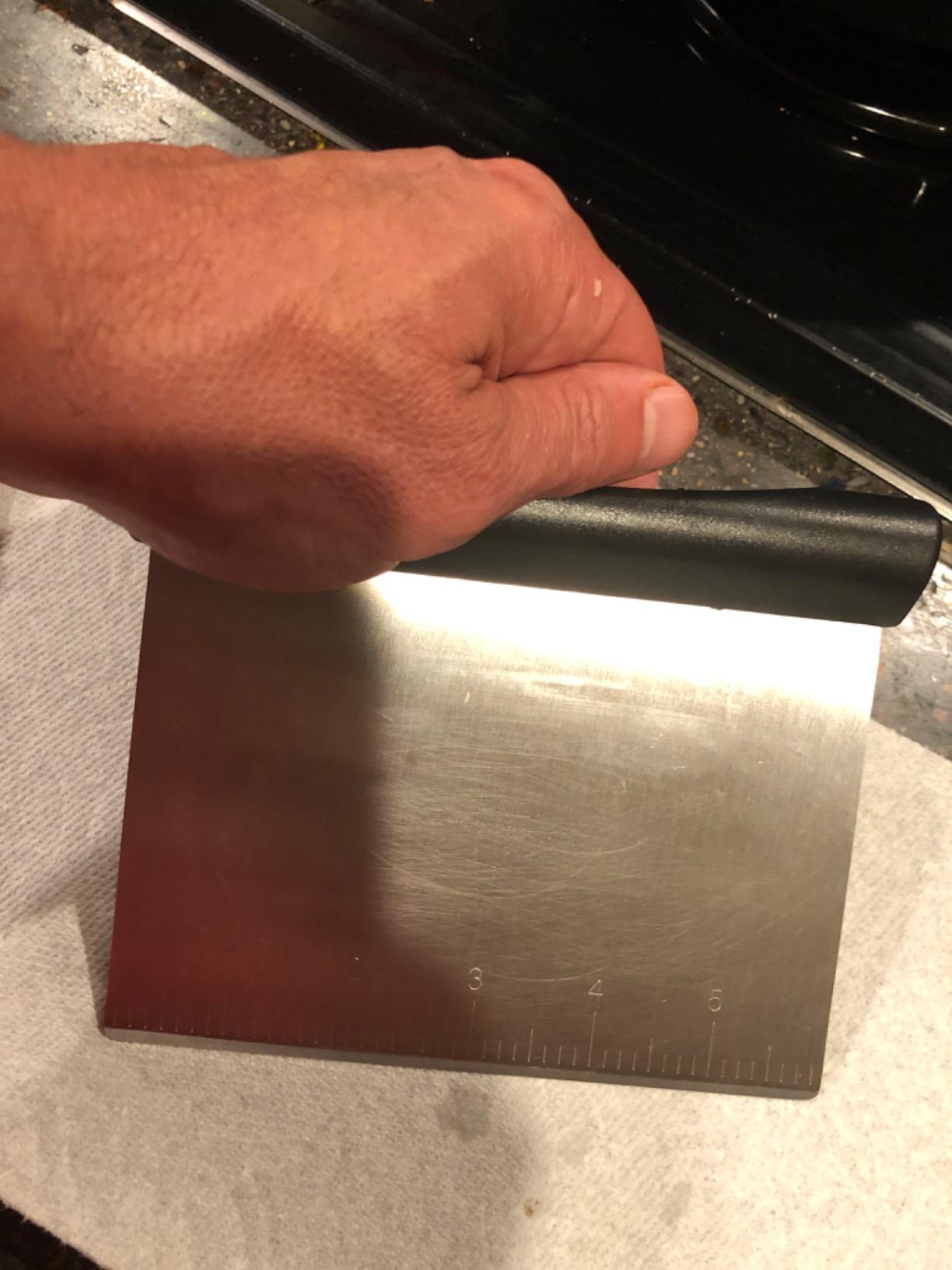 Spring Chef Dough Bench Scraper for Baking with Markings - Stainless Steel Kitchen Dough Cutter Tool with Bowl Pastry Scraper for Pizza, Bread, Pastries - Bench Knife - Dishwasher Safe - Black customer photo 1