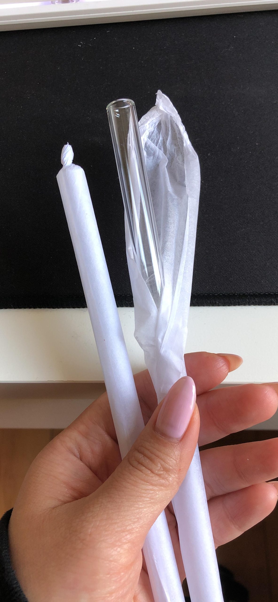 10-Piece Reusable Glass Drinking Straws - 10