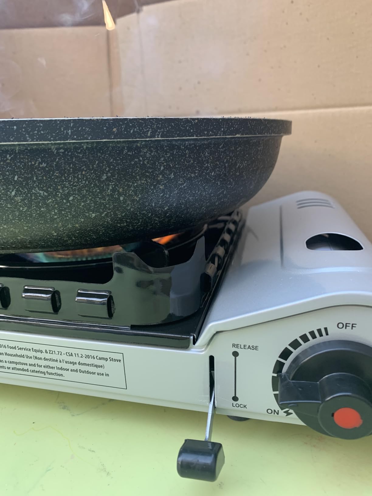 Chef Master 15,000 BTU Butane Portable Camp Stove | Double Wind-Guard Portable Stove Burner w/Piezo Click Ignition for Emergencies, Tailgating, Hiking, Backpacking & Camping Essentials - 90019 customer photo 2