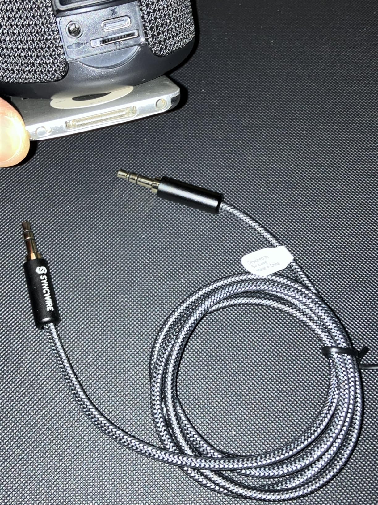 Syncwire Long Aux Cable 6.5Ft- Auxiliary Audio Cable for Headphones, Car, Home Stereos, iPhone/Ipad iPod/Echo Dot, Galaxy S8/ Galaxy Note 8/ Smartphones & More - Black customer photo 2
