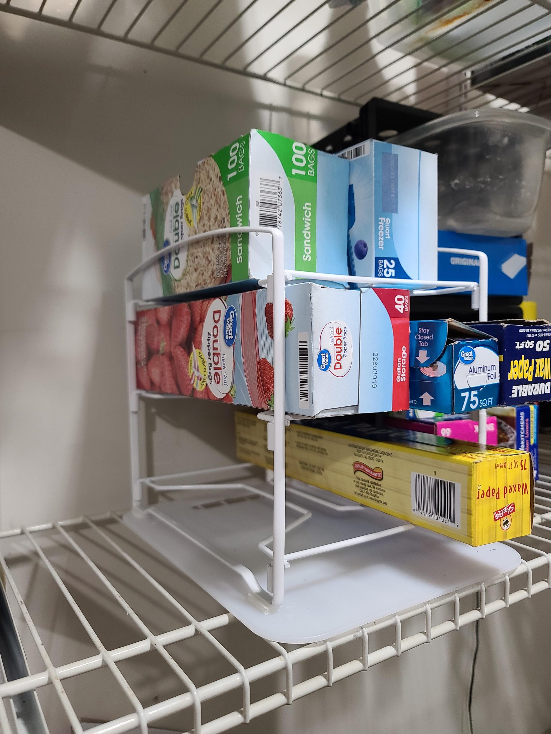 Simple Houseware Kitchen Wrap Organizer Rack, White customer photo 2