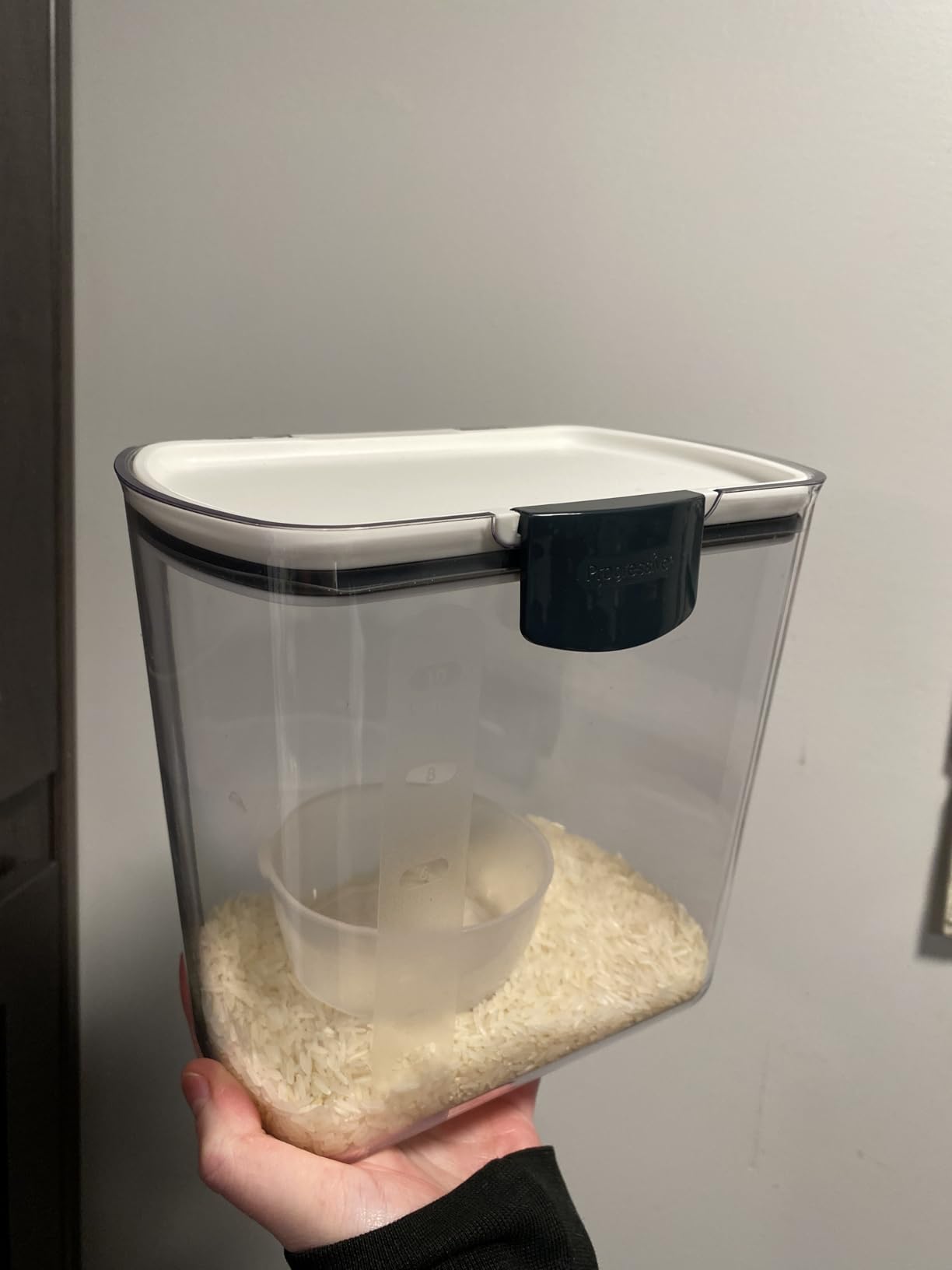 ProKeeper 2.5-Quart Grain Storage Container with Hinged Lid, Clear - BPA-Free, Airtight Seal, 5.5 x 7.65 x 7.25