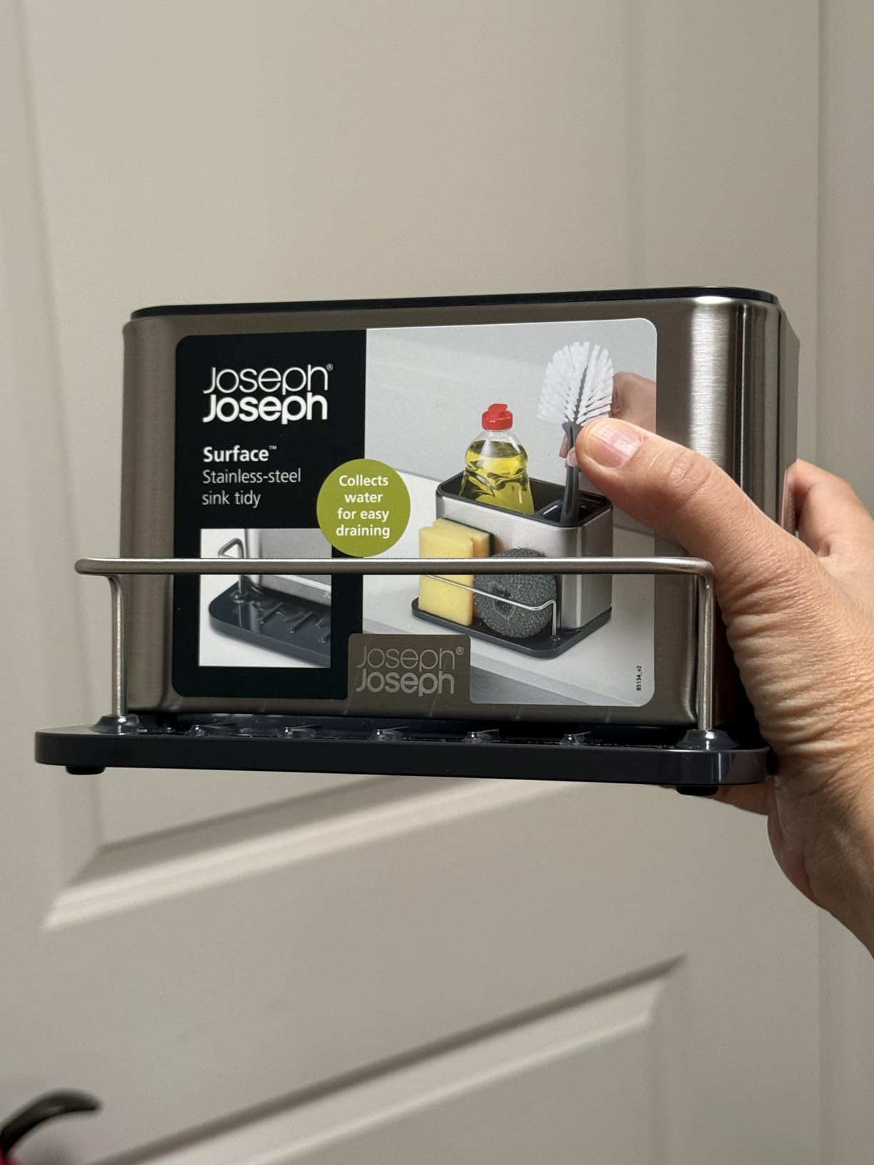 Joseph Joseph Surface Stainless Steel Caddy Sink Area Organizer and Sponge Holder, Gray customer photo 1