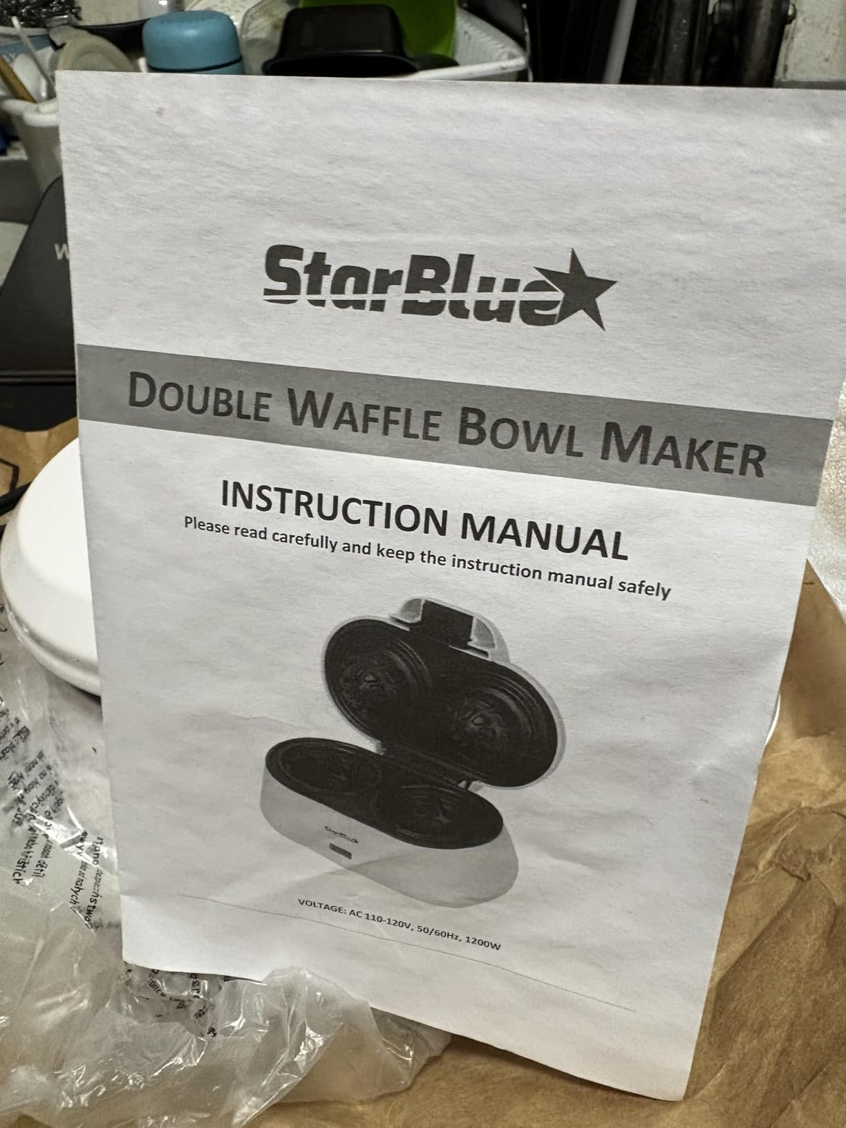 Double Waffle Bowl Maker by StarBlue - White - Make bowl shapes Belgian waffles in minutes | Best for serving ice cream and fruit | Gift ideas 110V 50/60Hz 1200W customer photo 2