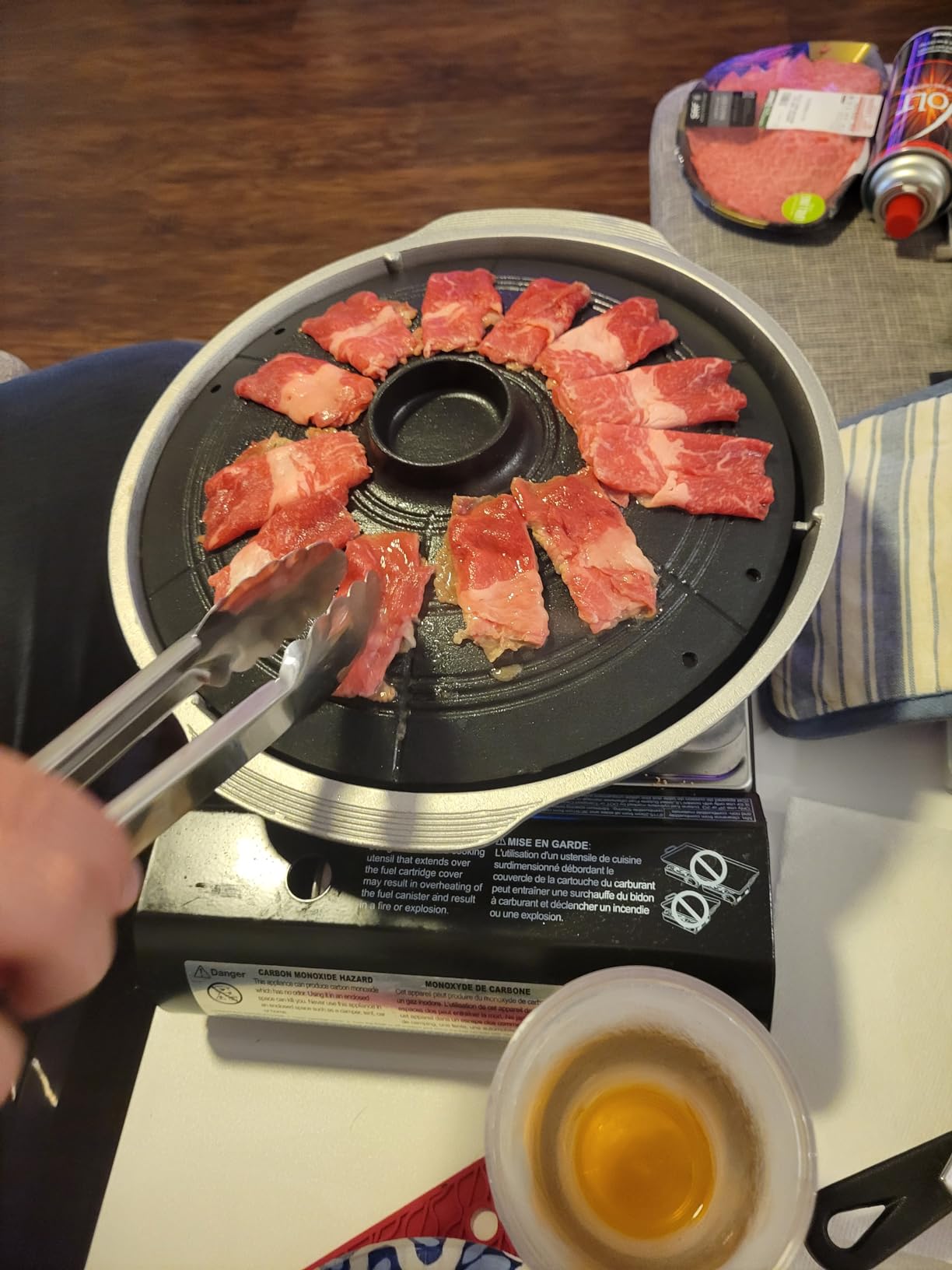 COOKKING - Korean Traditional BBQ Grill Pan, Cauldron Lid Shape - Stovetop Nonstick Indoor/Outdoor Smokeless BBQ Cast Aluminum Grill Pan, Made in Korea customer photo 1