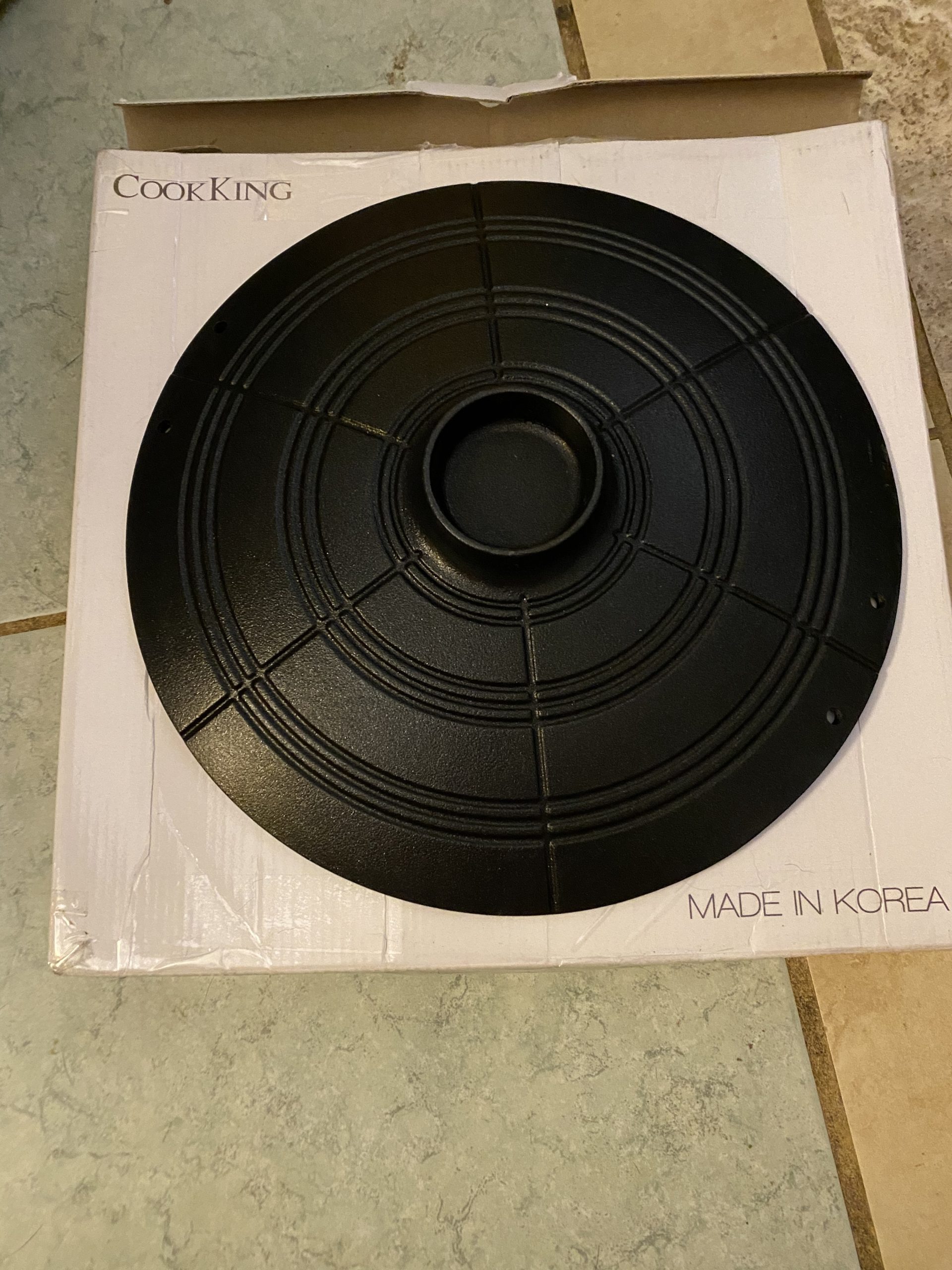 COOKKING - Korean Traditional BBQ Grill Pan, Cauldron Lid Shape - Stovetop Nonstick Indoor/Outdoor Smokeless BBQ Cast Aluminum Grill Pan, Made in Korea customer photo 2