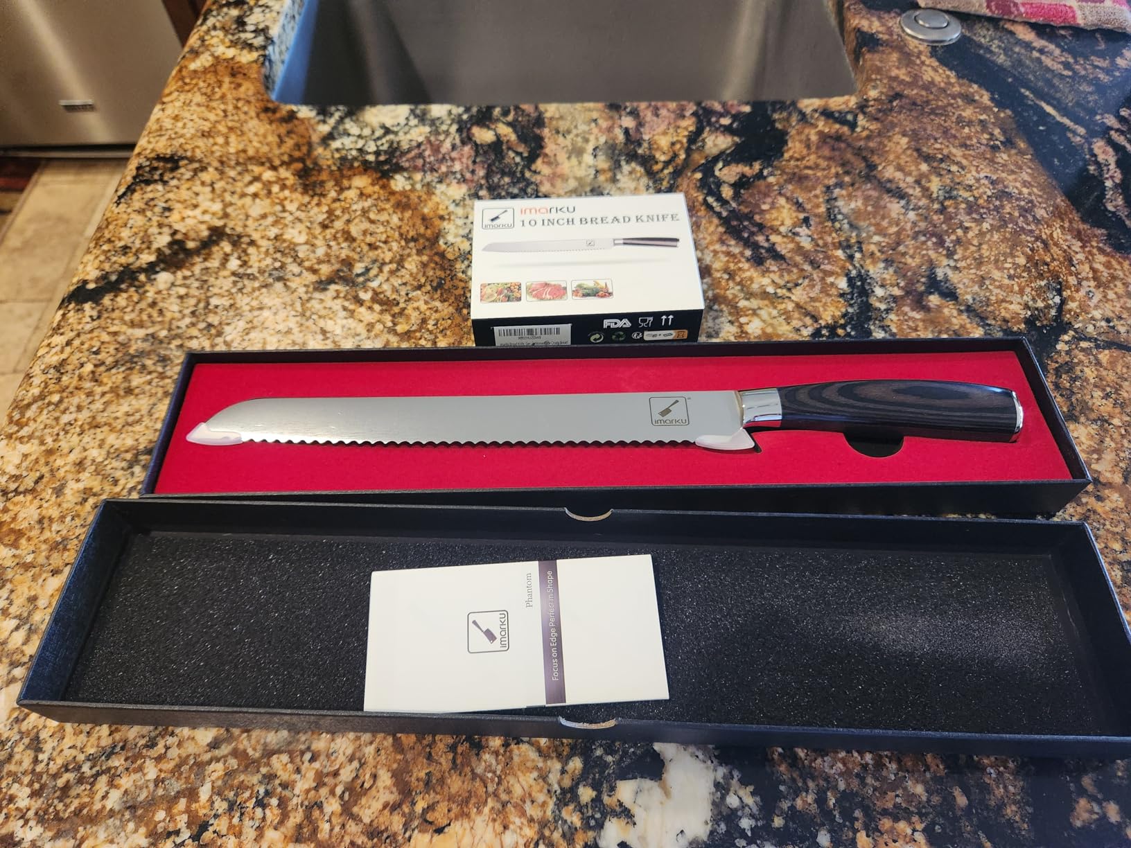 imarku Bread Knife, German High Carbon Stainless Steel Professional Grade Bread Slicing Knife, 10-Inch Serrated Edge Cake Knife, Bread Cutter for Homemade Crusty Bread, Birthday Gifts for Women Men customer photo 2