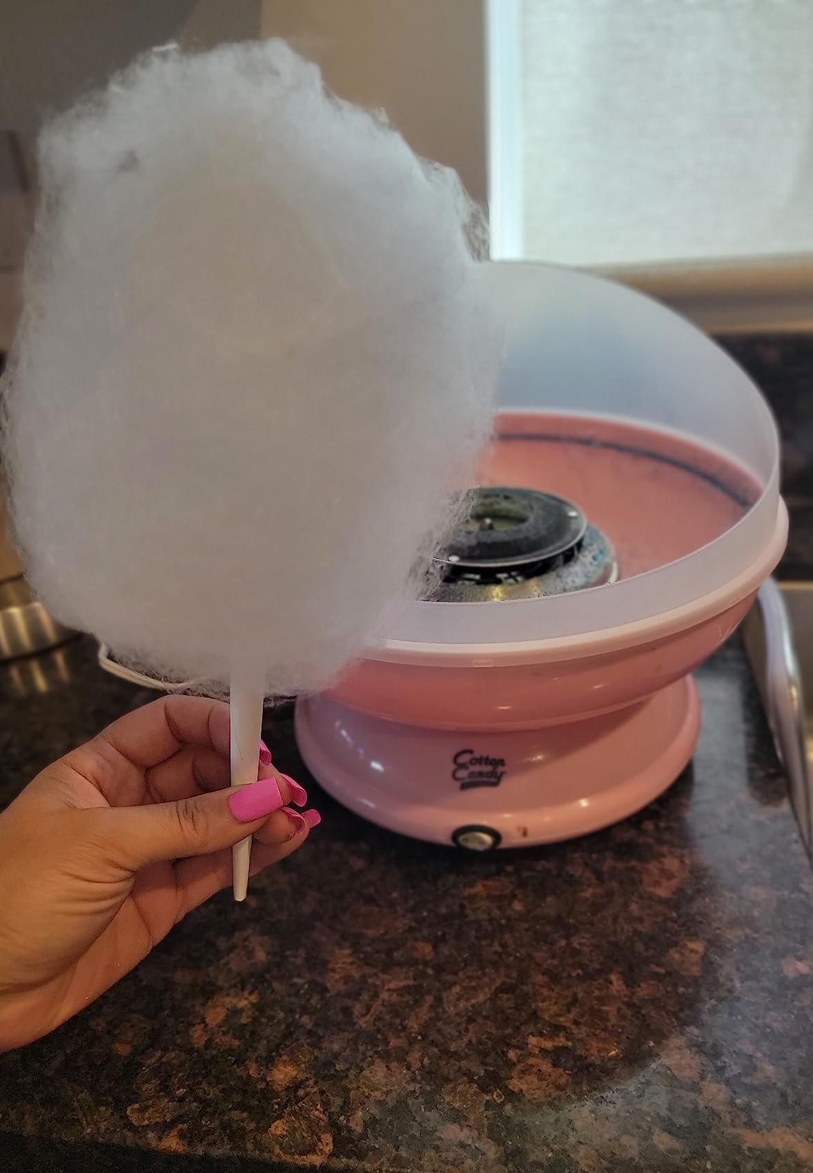 Cotton Candy Express CC1000-S Cotton Candy Machine, Easy to Use and Clean, Nostalgia, and Fun, Comes with Instruction Manual and Tip Card, Pink customer photo 1