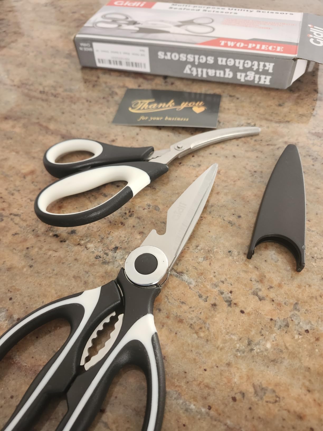 Kitchen Shears by Gidli - Liftime Replacement Warranty* - Includes Seafood Scissors As a Bonus - Heavy Duty Utility Stainless Steel All Purpose Ultra Sharp Scissors for Food/Cooking customer photo 1