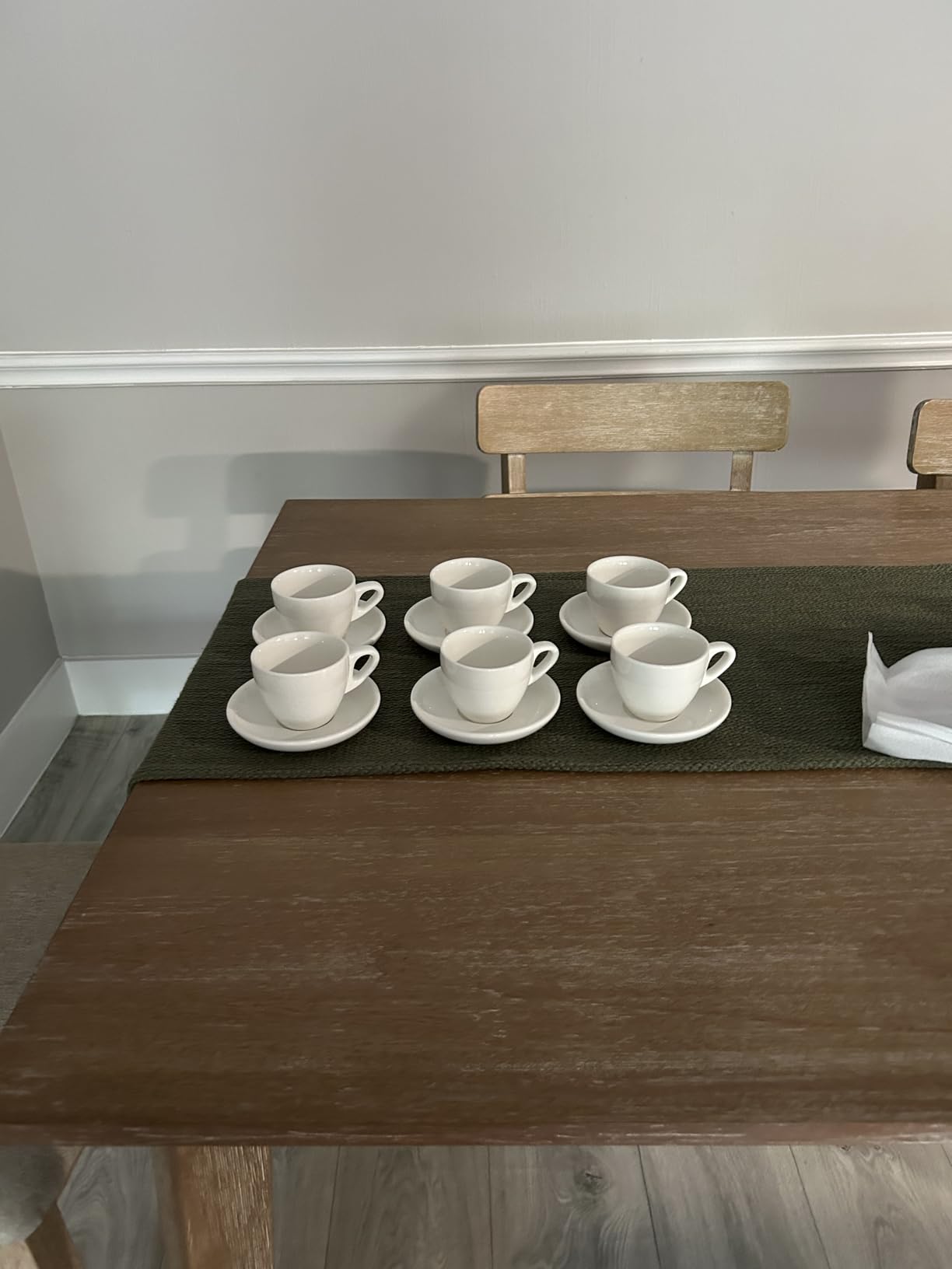 Sweese 2 Ounce Espresso Cups with Saucers, Porcelain Espresso Cups Set of 6 - White customer photo 2