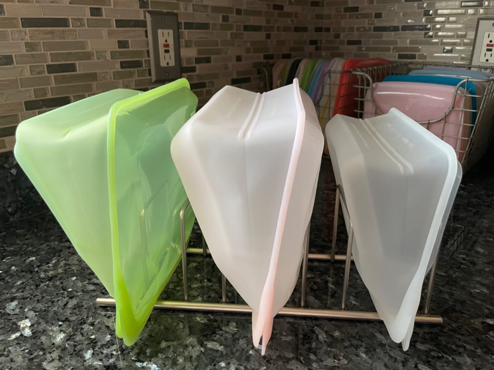 Stasher Silicone Reusable Food Storage Bag, Half Gallon Silicone Bag, Meal Prep, Reusable Freezer Bag, Microwave, Dishwasher, Oven Safe, Sous Vide, Eco Friendly, Food Storage Bag, 64 oz, Clear customer photo 1