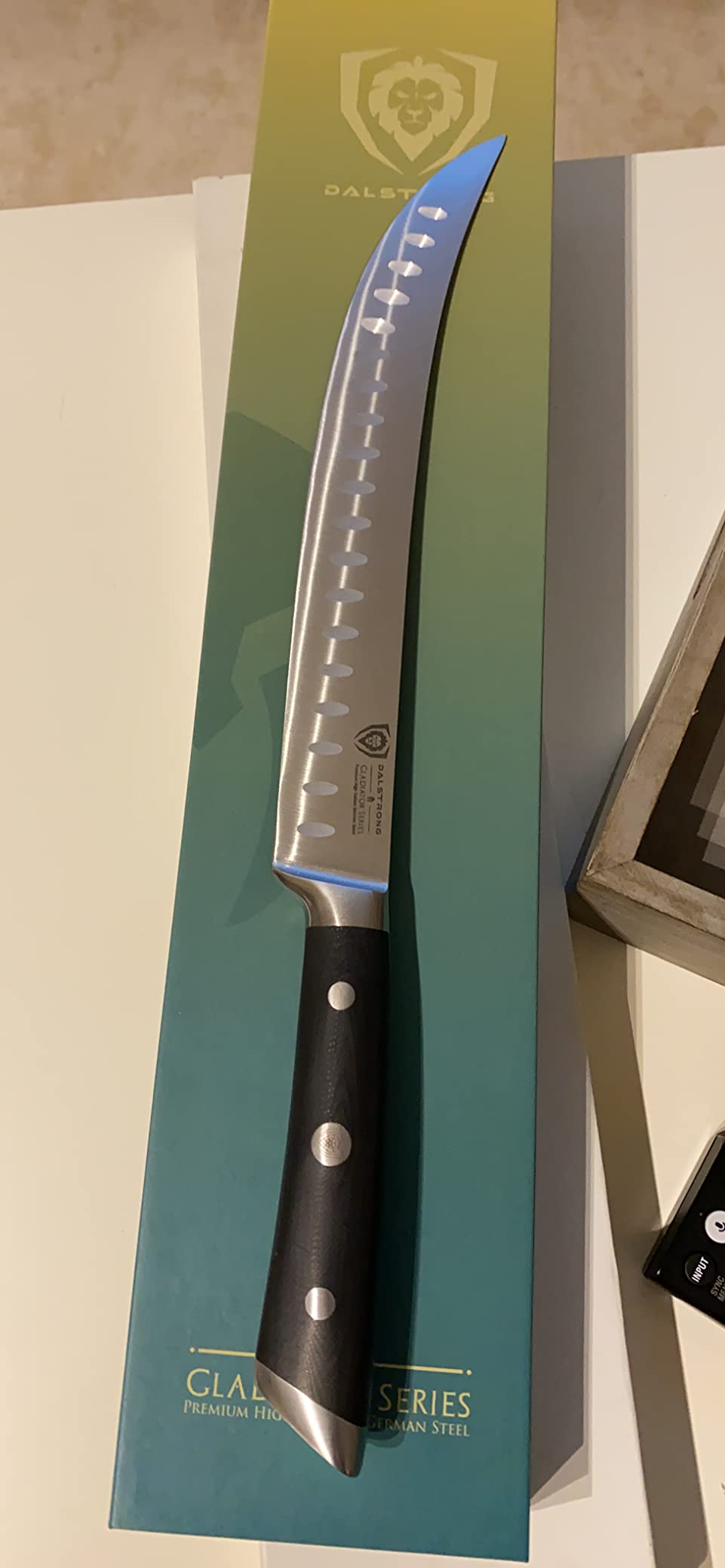 Dalstrong Butcher Knife 10 inch Carving Knife - Forged High-Carbon German Steel - Sheath - Gladiator Series Elite - Meat Cutting Brisket Knife - Razor Sharp Set Meat Kitchen Knife - NSF customer photo 1