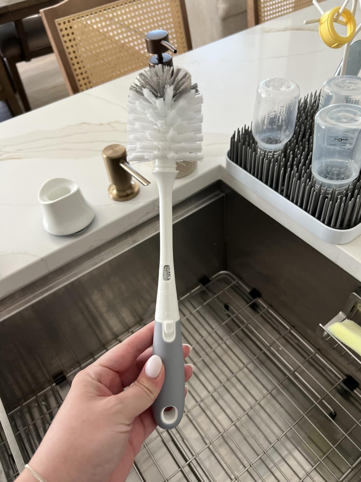OXO Tot Bottle Brush with Nipple Cleaner, Gray customer photo 1