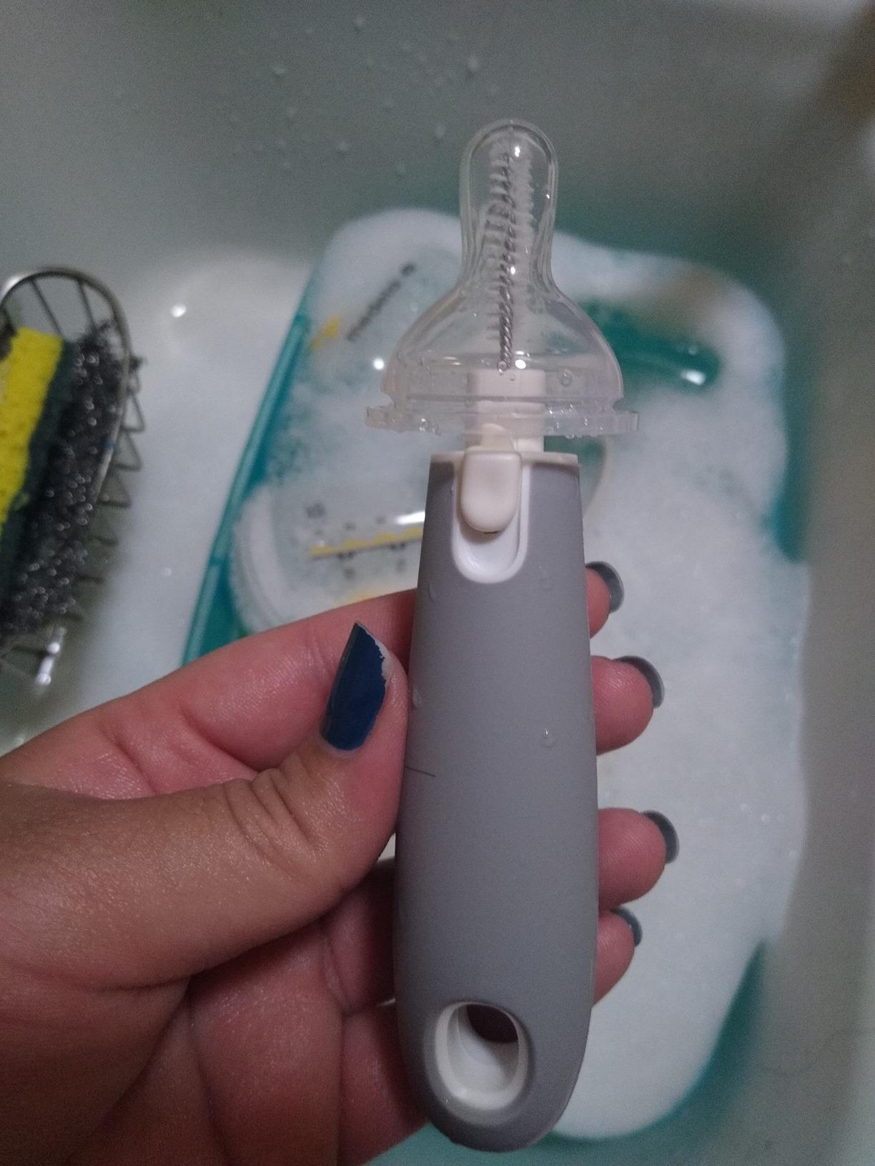 OXO Tot Bottle Brush with Nipple Cleaner, Gray customer photo 2