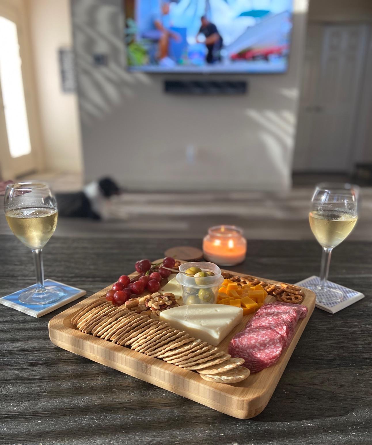 Charcuterie Board Gift Set, Bamboo Cheese Board With Cutlery, Includes Stainless Steel Serving Utensils, Cheese Platter and Serving Tray customer photo 2