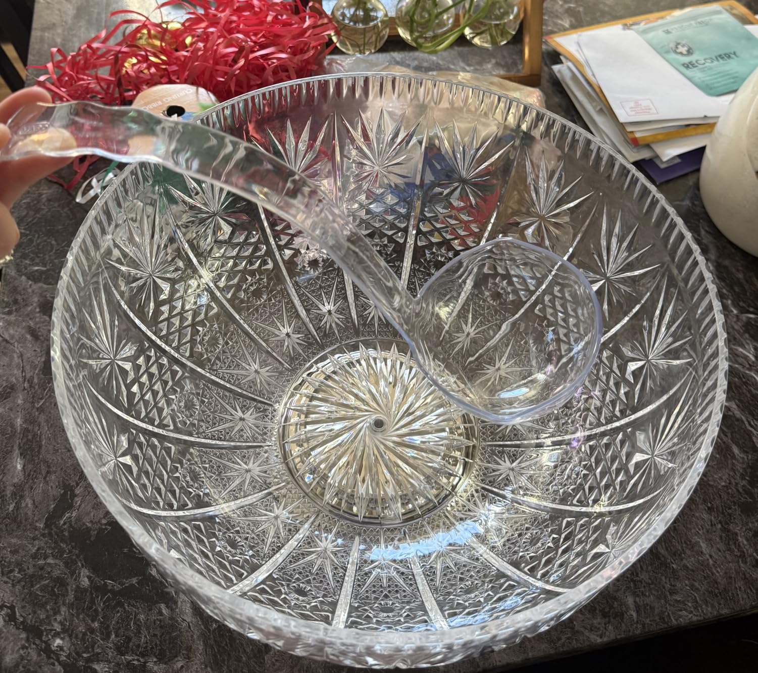 Premium Quality Plastic Punch Bowl With Ladle - Large 2 Gallon Bowl With 5 oz Ladle by Upper Midland Products customer photo 2