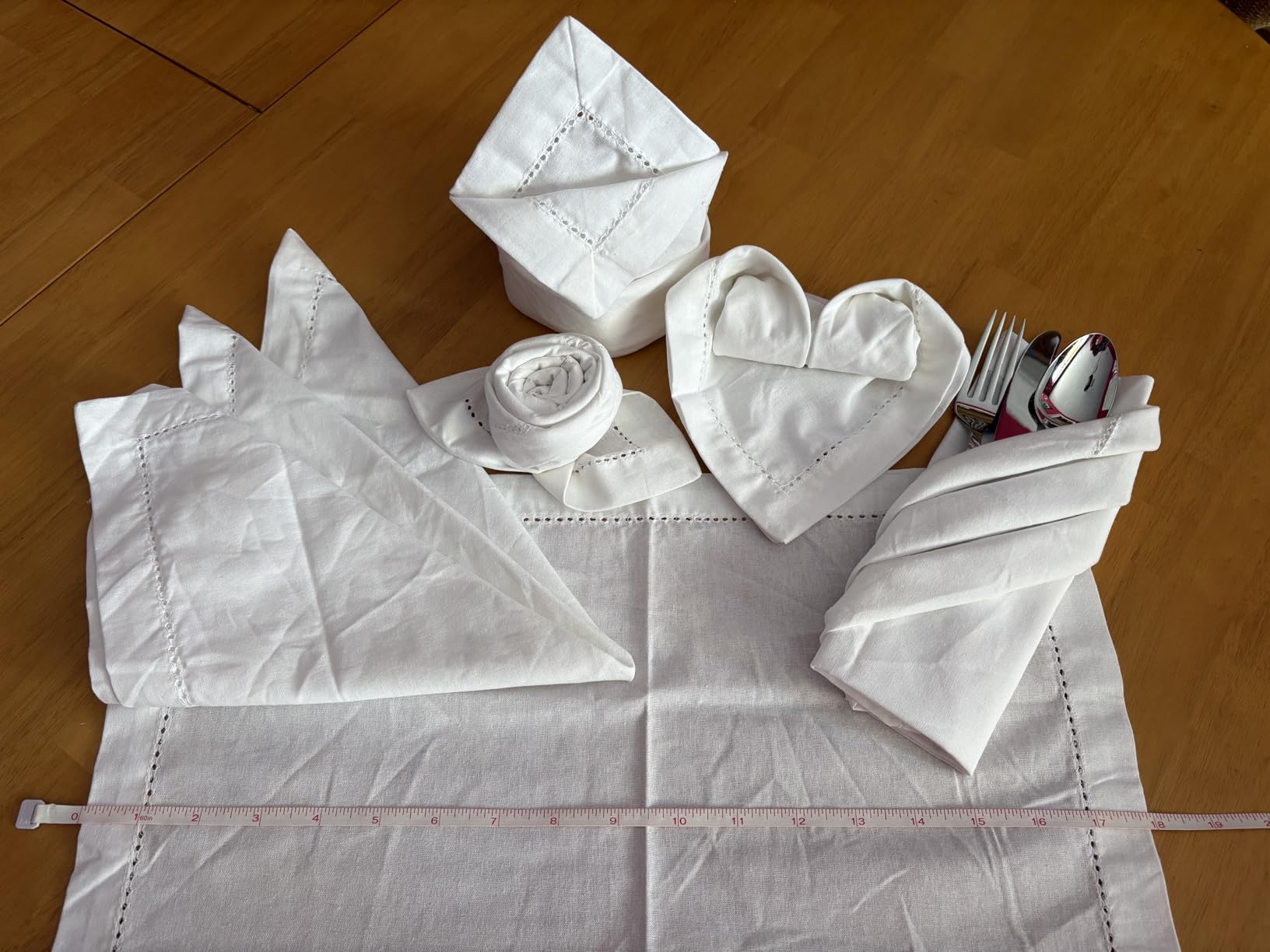 Lightnpro Flax Linen Napkins Set of 12 Hemstitched Dinner Cloth Napkins, Washable and Reusable Natural Flax Napkins for Dining, Parties, Weddings, Holiday & Everyday Use 18x18 Inch Natural Color customer photo 2
