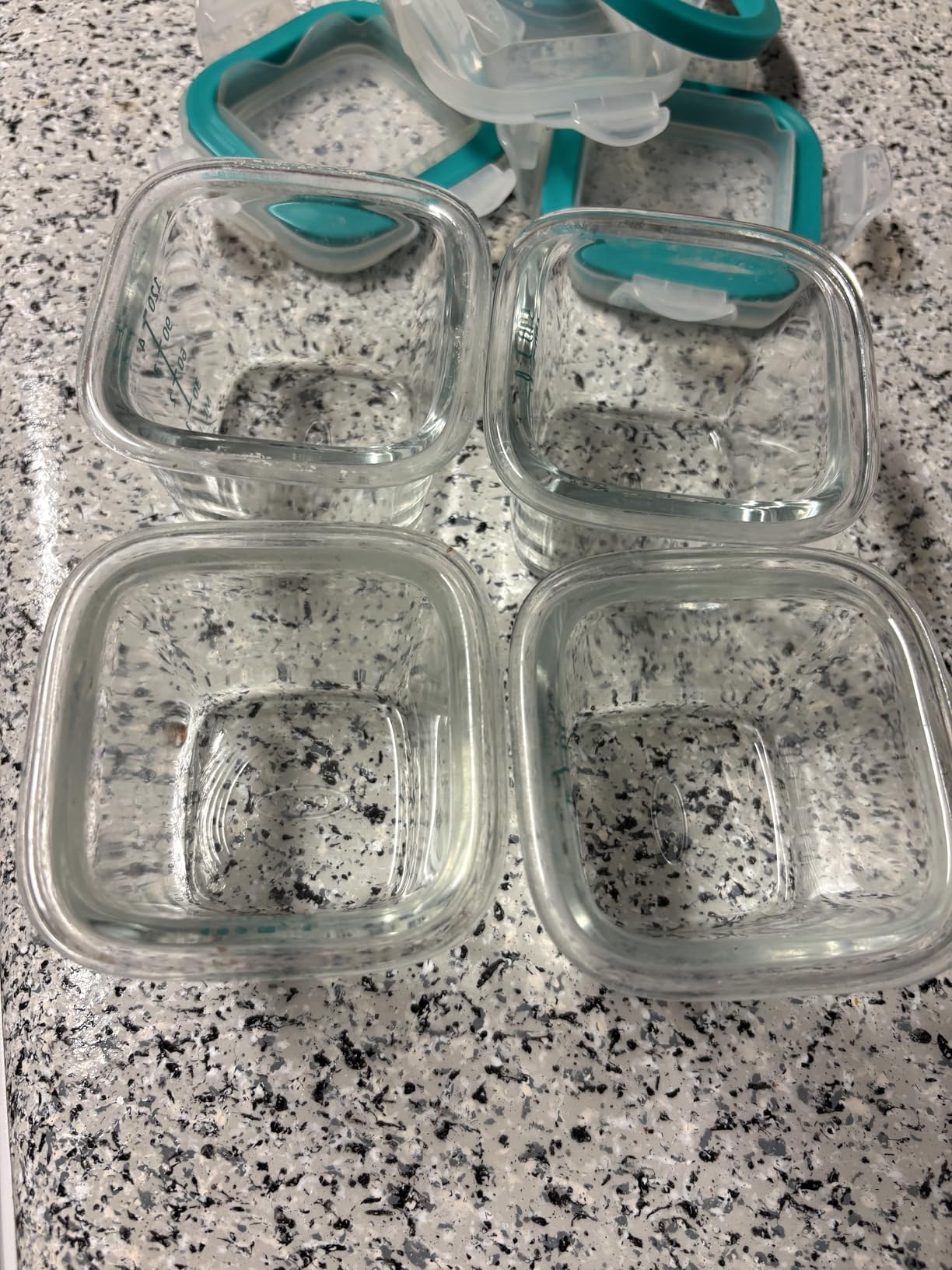 OXO Tot Glass Baby Blocks Food Storage Containers, Teal, 4 oz customer photo 1