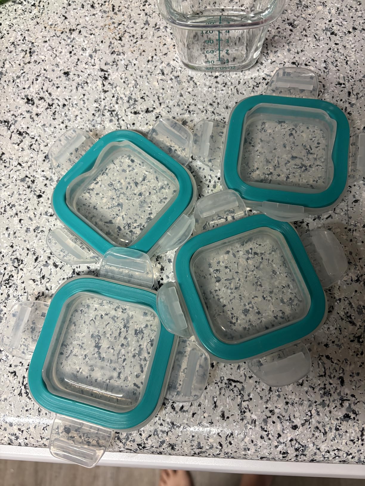 OXO Tot Glass Baby Blocks Food Storage Containers, Teal, 4 oz customer photo 2