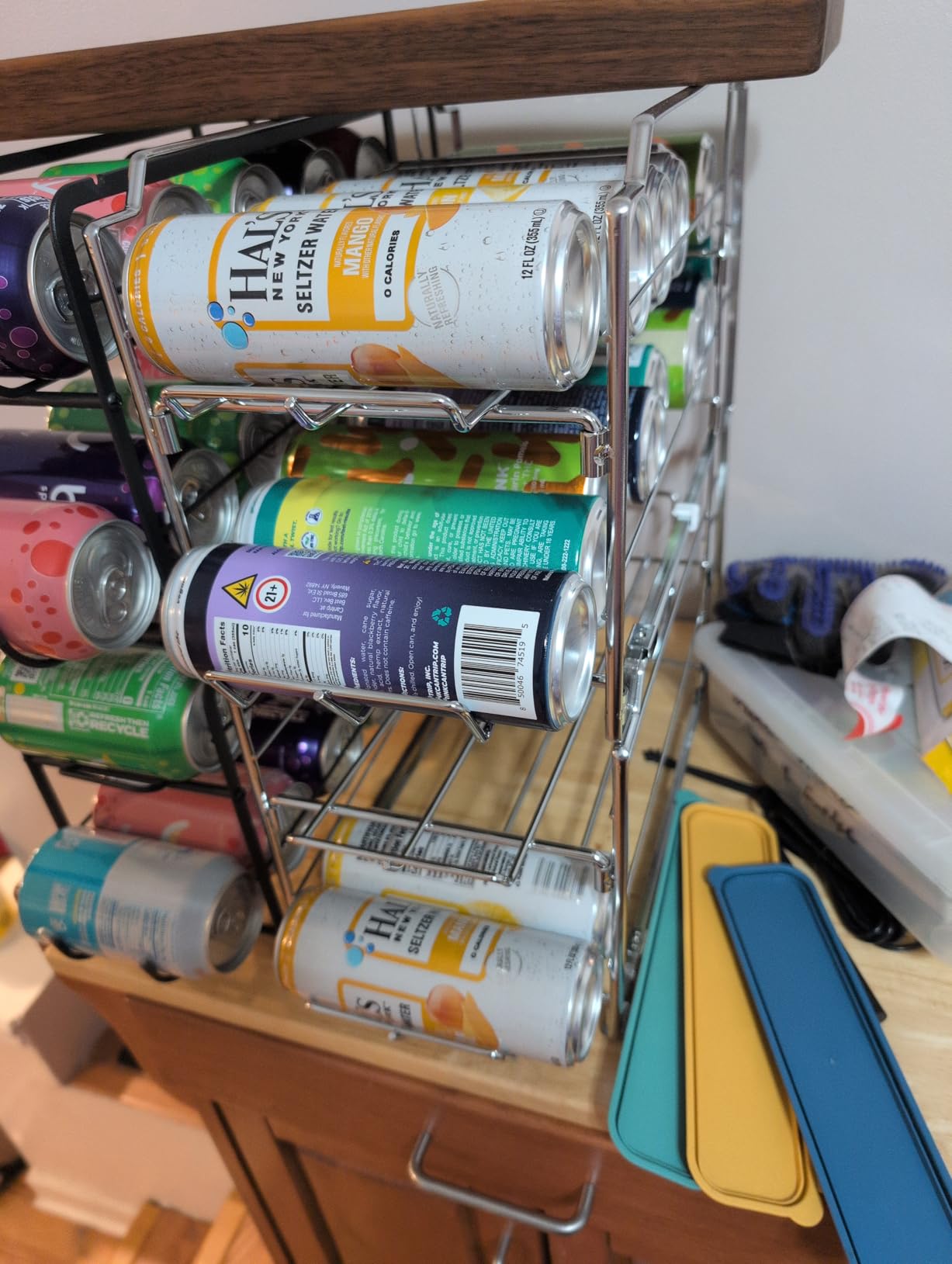 Simple Houseware Stackable Front Loading Beverage Can Dispenser Rack, Chrome - 2 Pack customer photo 2