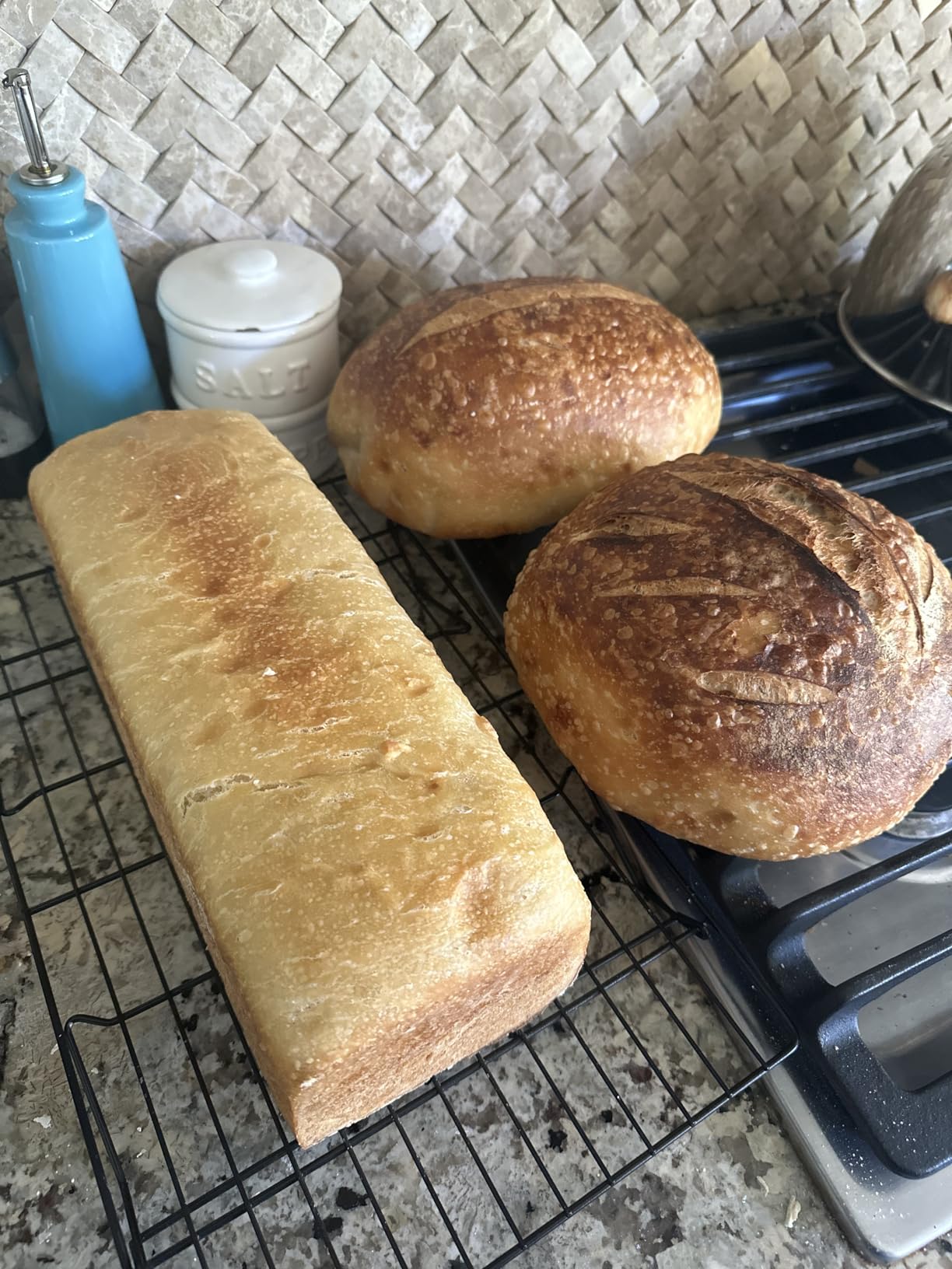 monfish Pullman Loaf Pan w Cover Bread Toast Mold corrugated loaf Pan w lid 1lb dough Alluminumed Steel Non Stick Gold (8.5X4.75X4.375INCH) customer photo 2