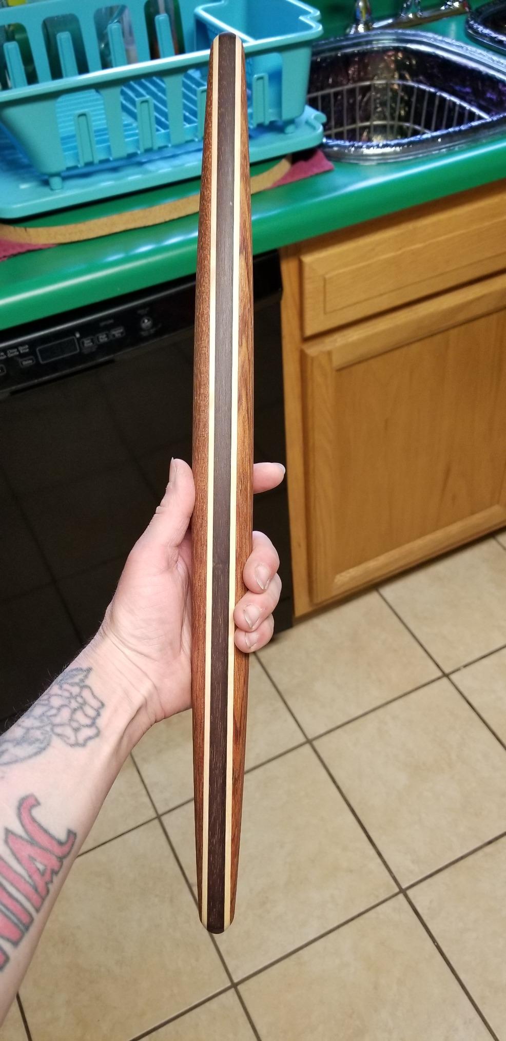 Earlywood French Rolling Pin - Tapered Wooden Rolling Pin for Baking Pizza, Pastry Dough or Pasta - Hard Wood French Roller Baking Pin Made in USA - Jatoba customer photo 2